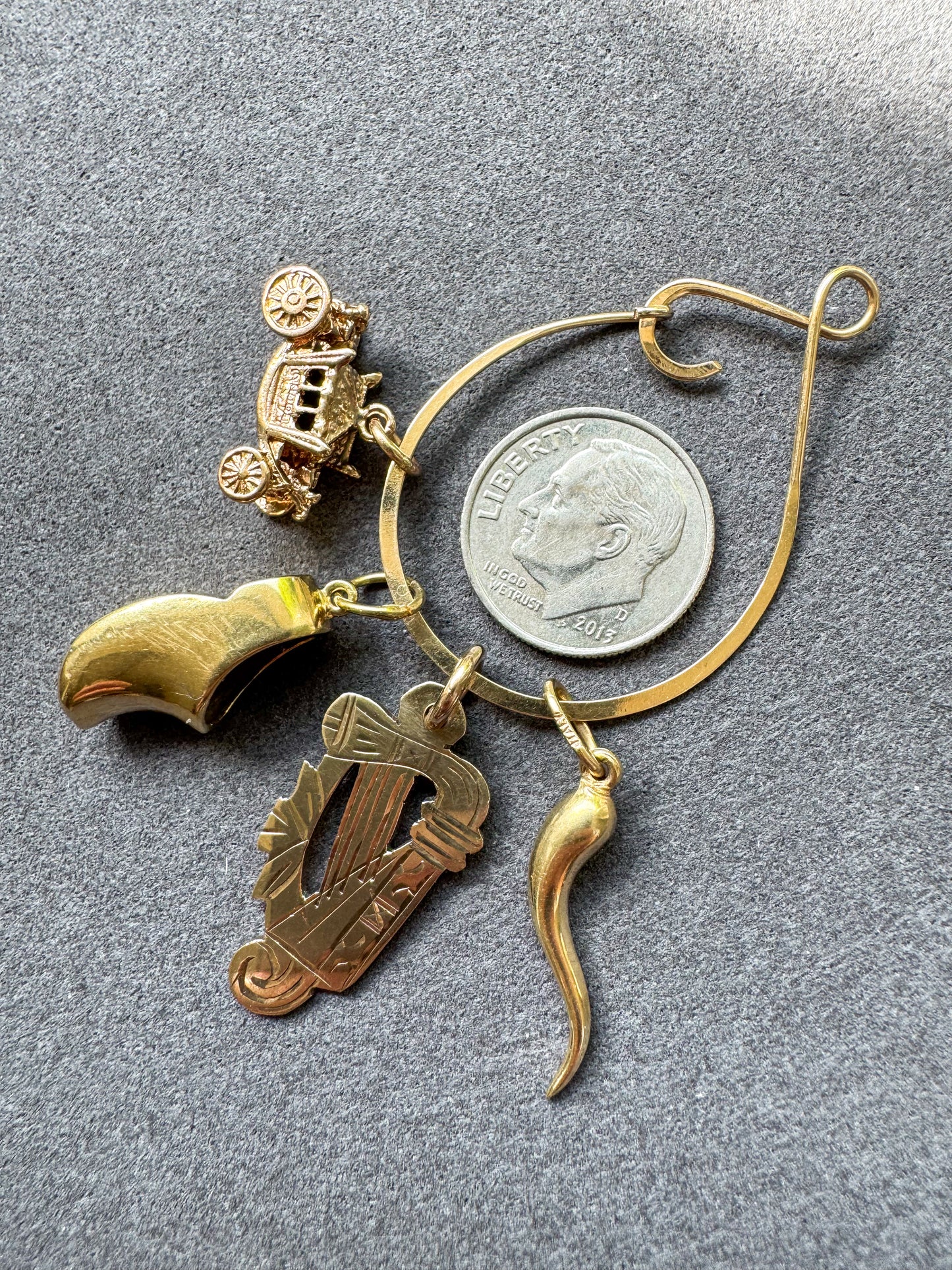14K Gold Cornicello Charm