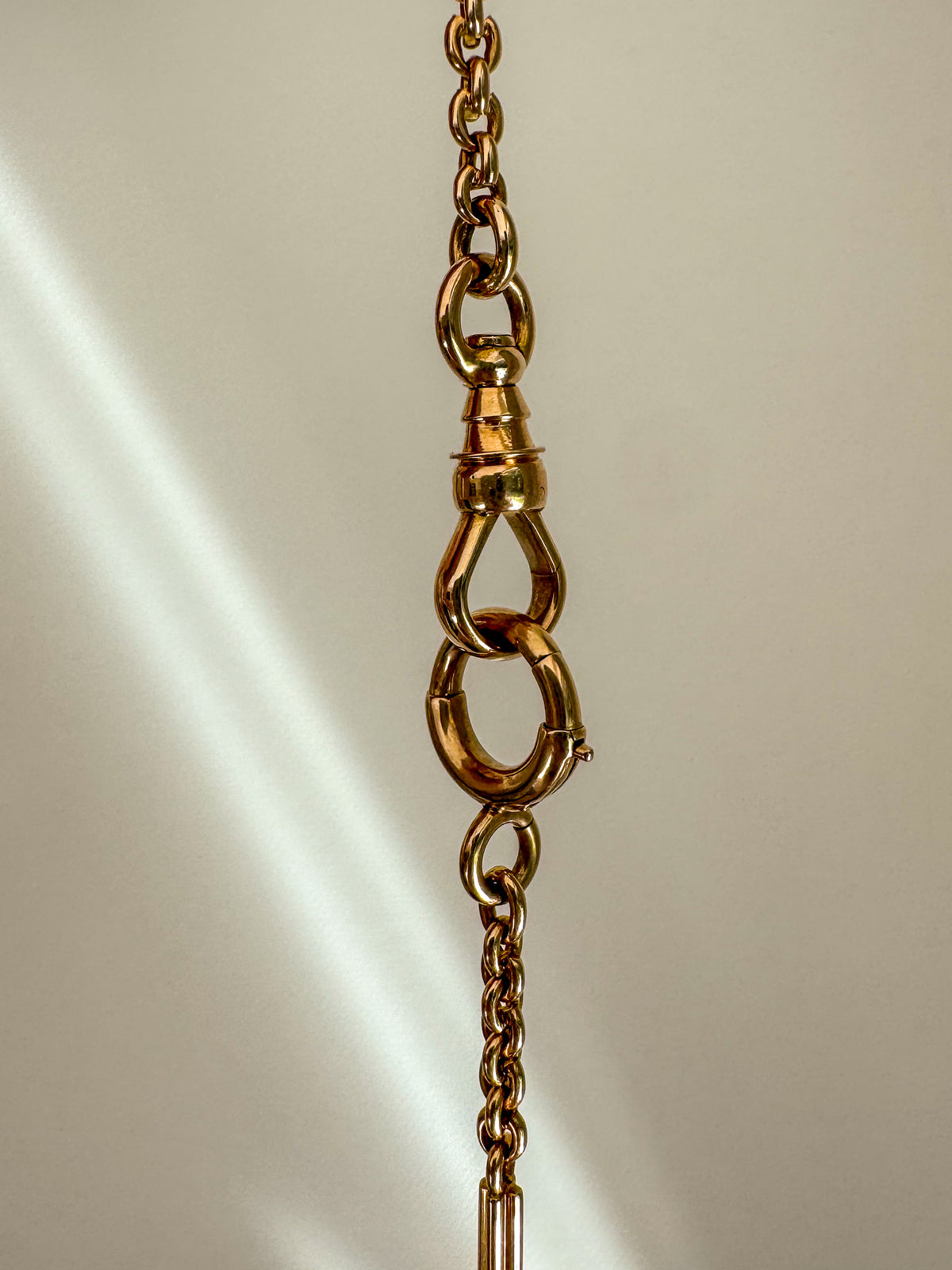 Antique 14K Gold Bar Link Watch Chain