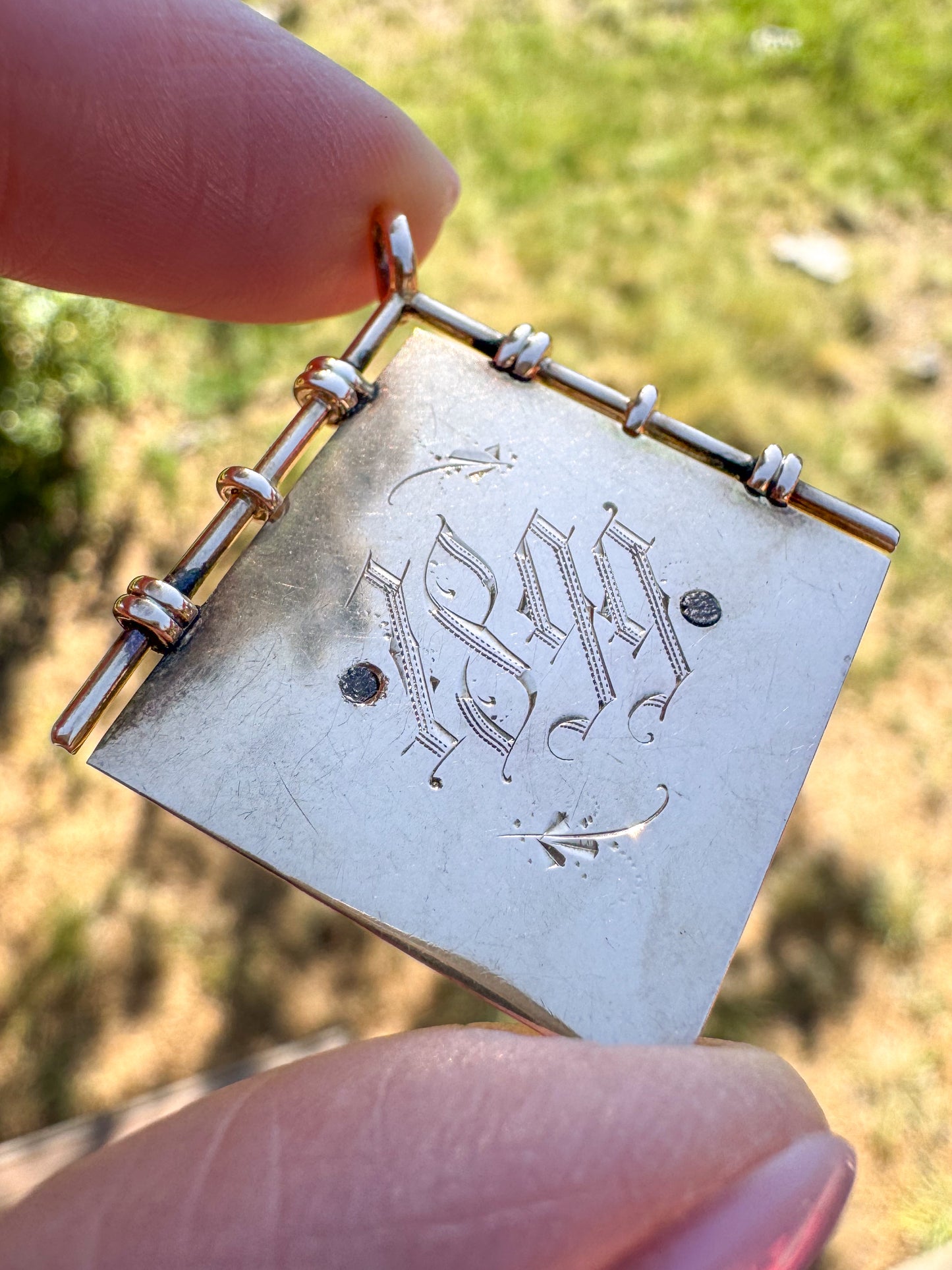 Antique Victorian 10K Gold Monogram Pendant, Dated 1899