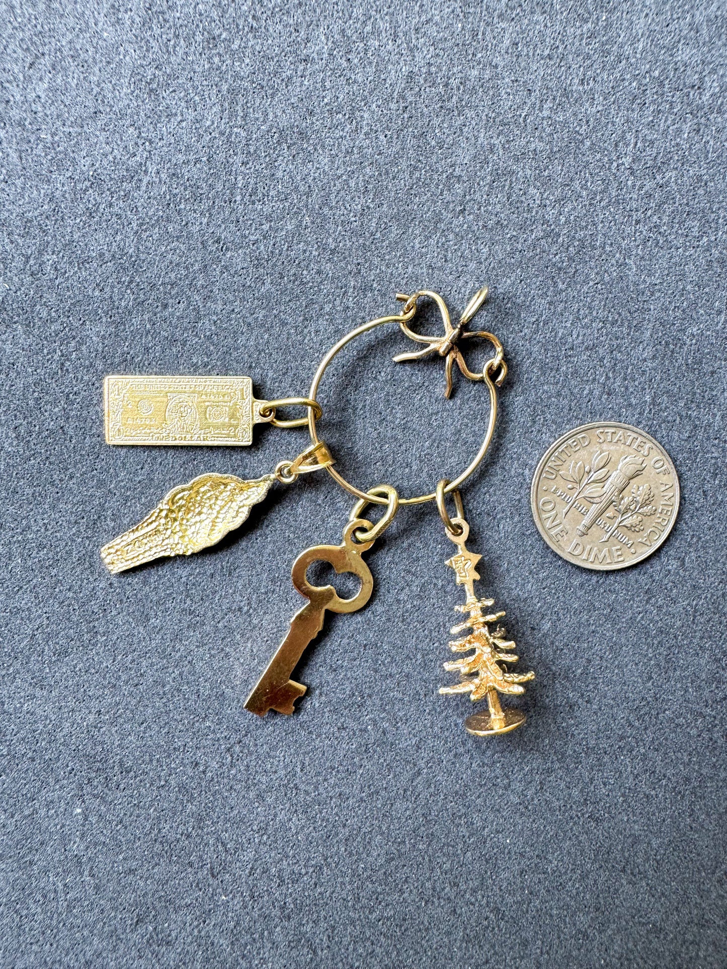 14K Gold Key Charm