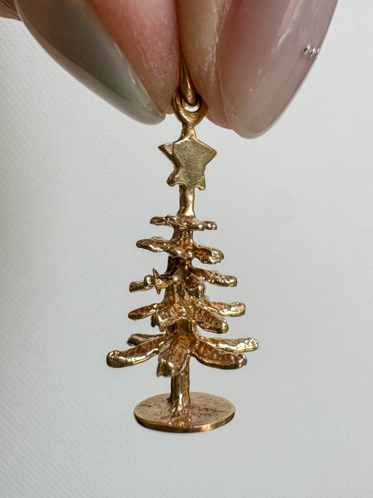14K Gold Christmas Tree Charm
