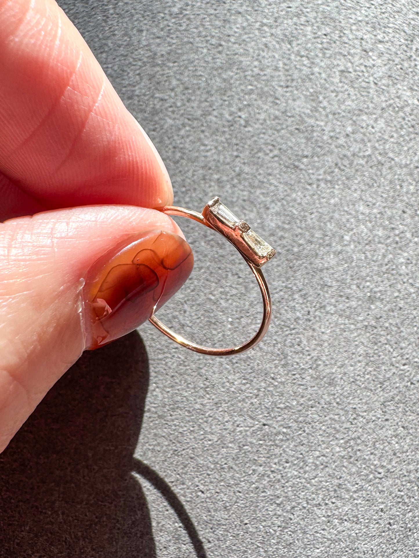 14K Rose Gold and Diamond Bow Tie Ring