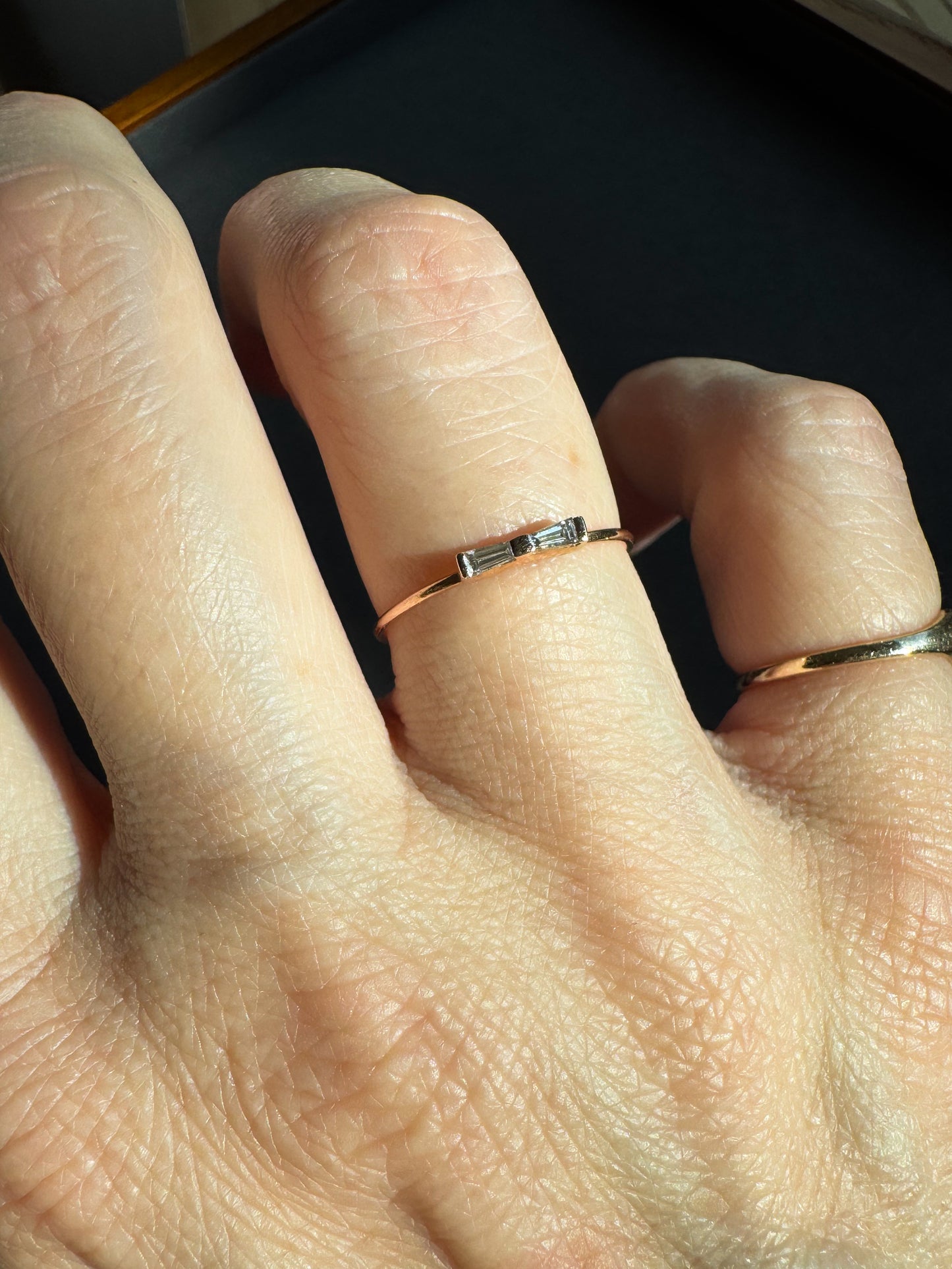 14K Rose Gold and Diamond Bow Tie Ring