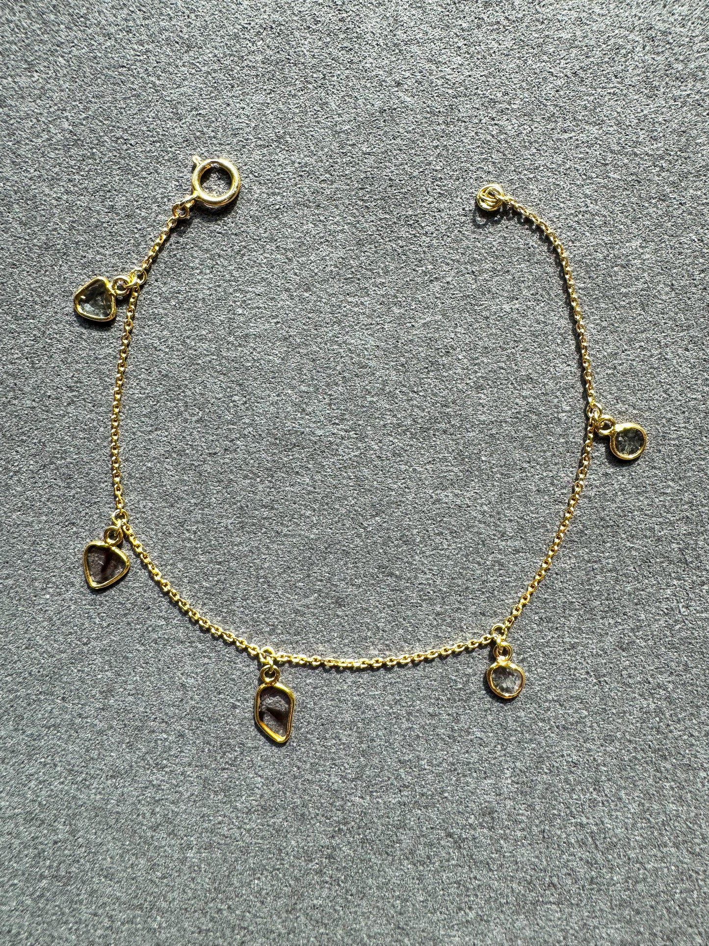 Natural Diamond Slice Station Bracelet