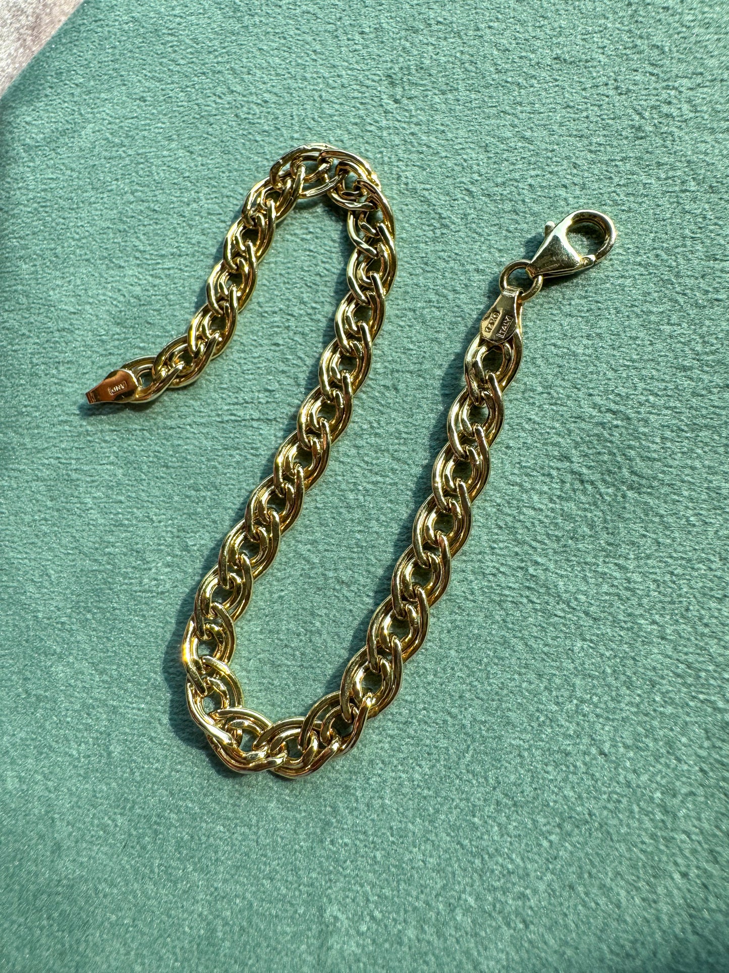 14K Double Cable Bracelet