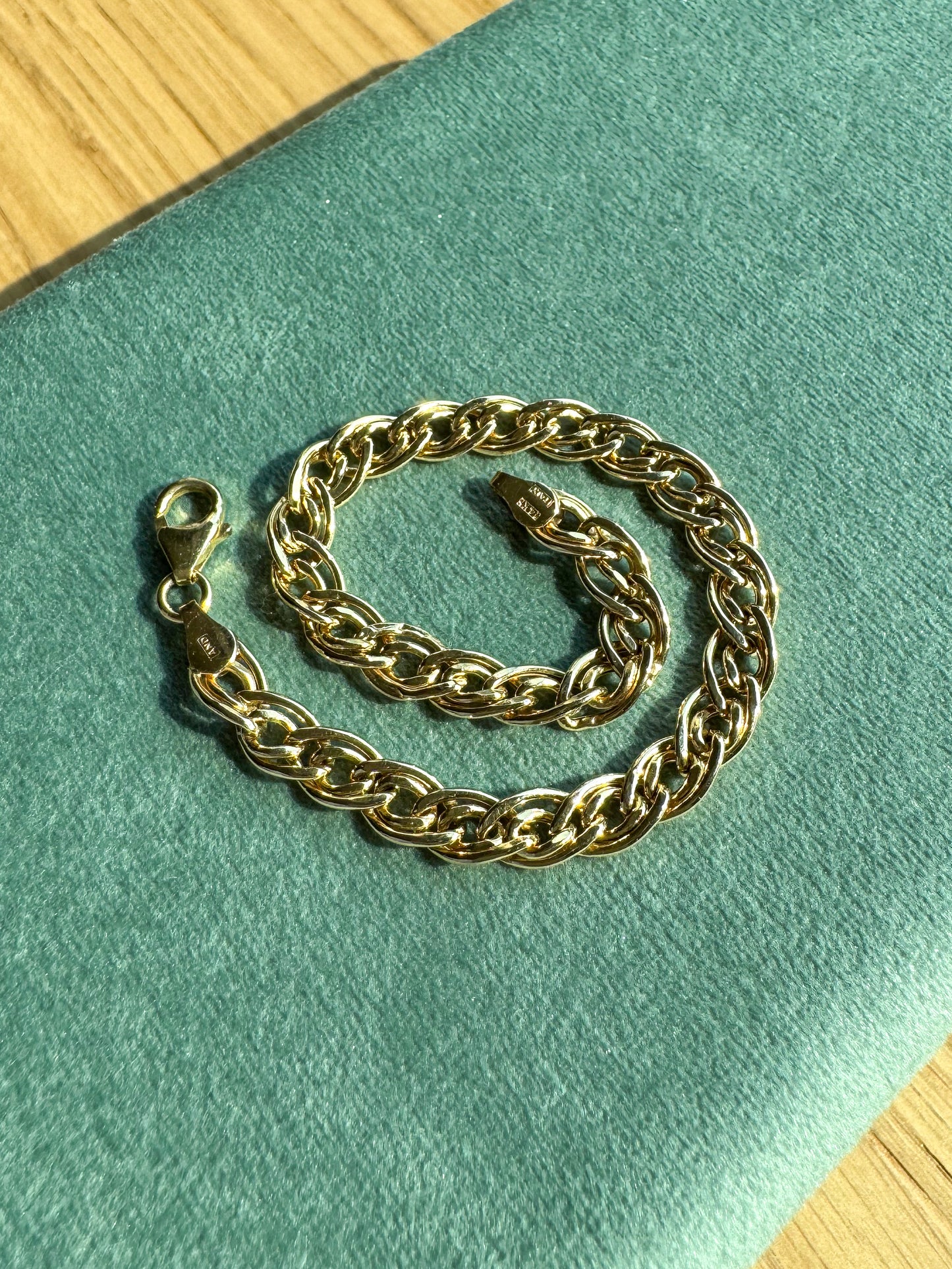 14K Double Cable Bracelet