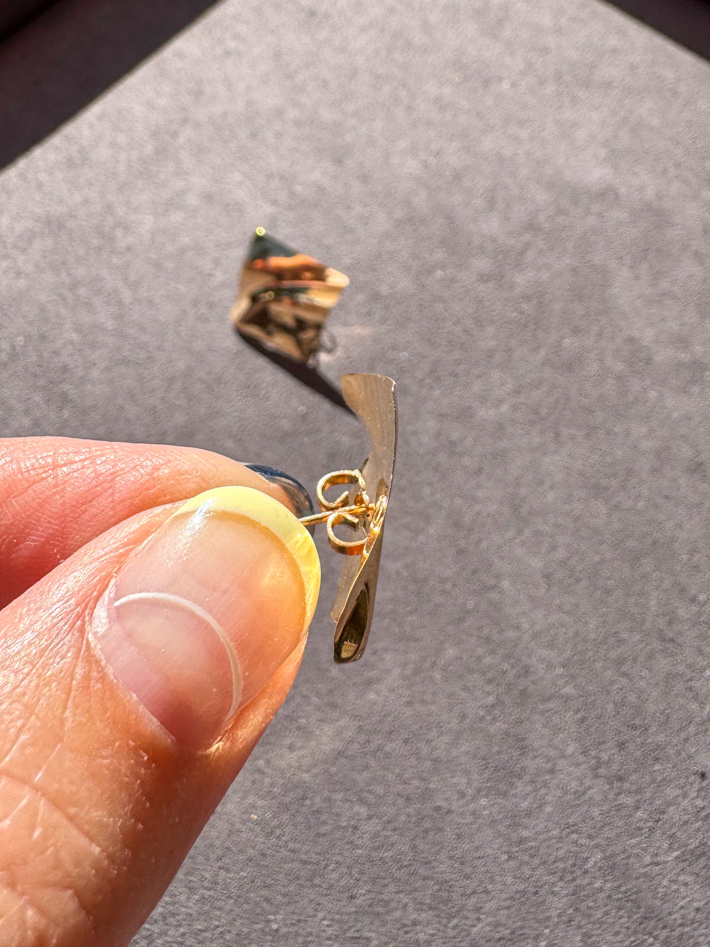 Vintage 14K Crinkled Paper Earrings