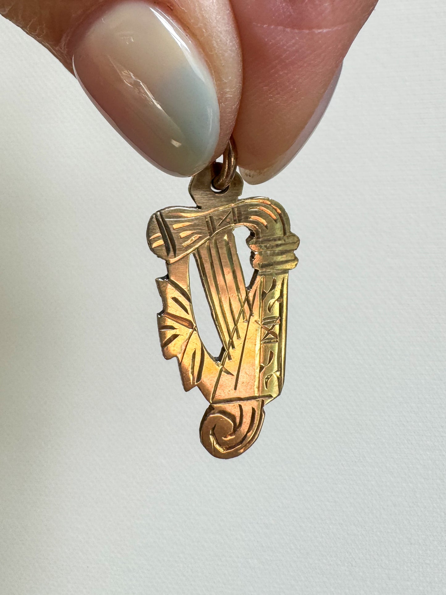 9K Gold Irish Harp Charm