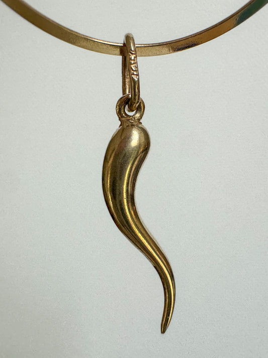 14K Gold Cornicello Charm