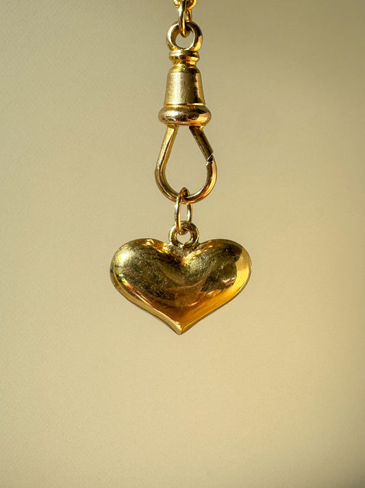 Vintage 14K Wide Puffy Heart Charm
