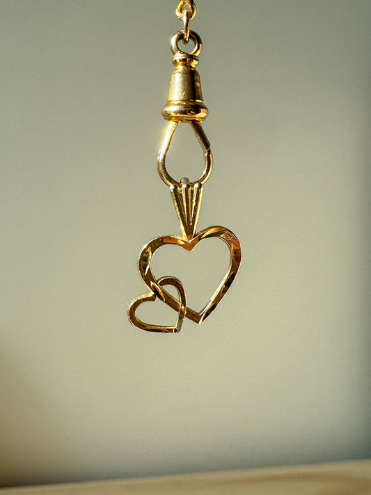 Vintage 14K Michael Anthony Double Heart Charm