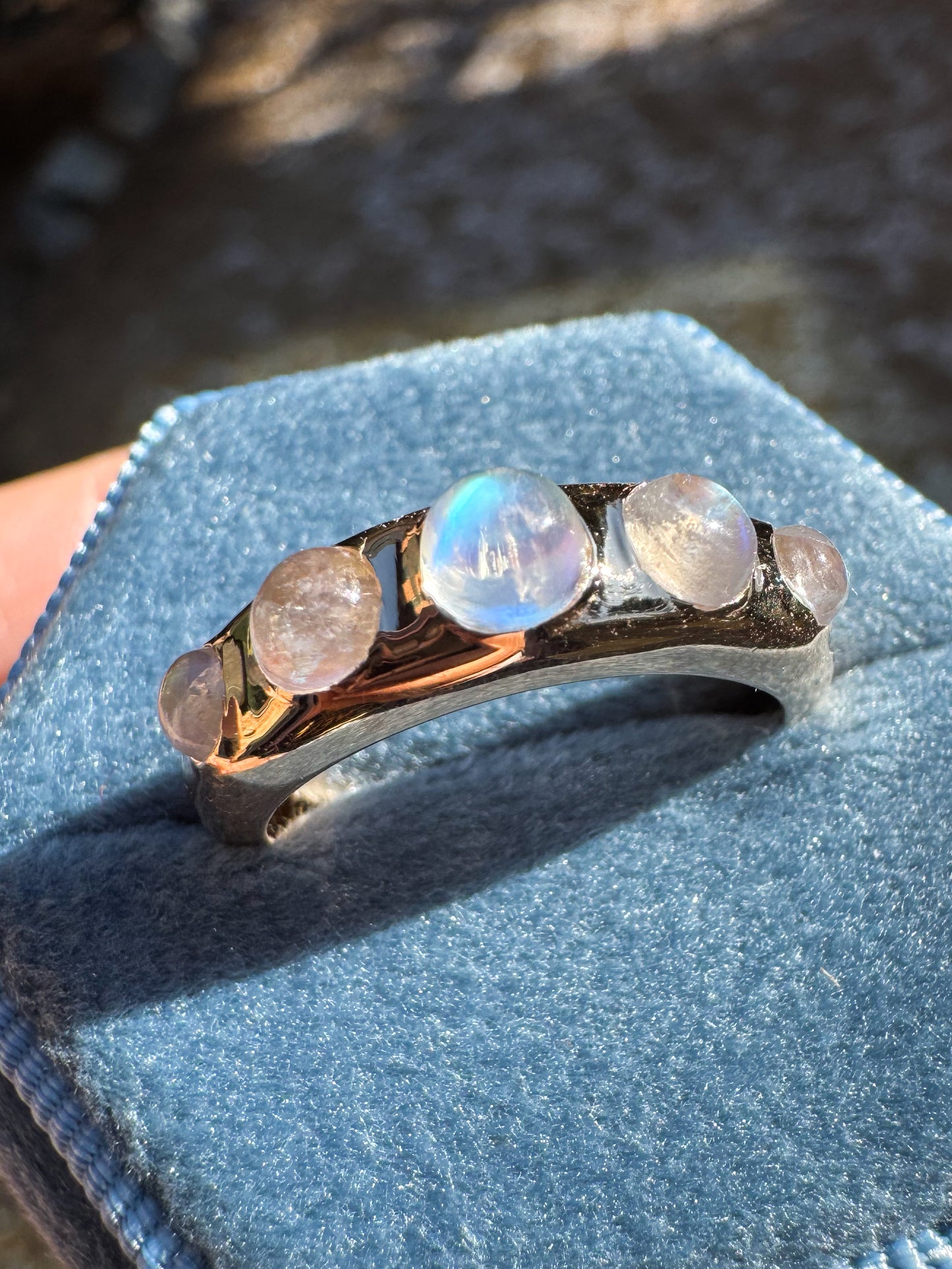 14K Domed Ring with Moonstones