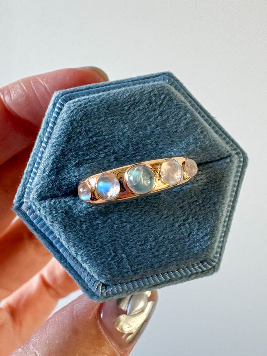 14K Domed Ring with Moonstones