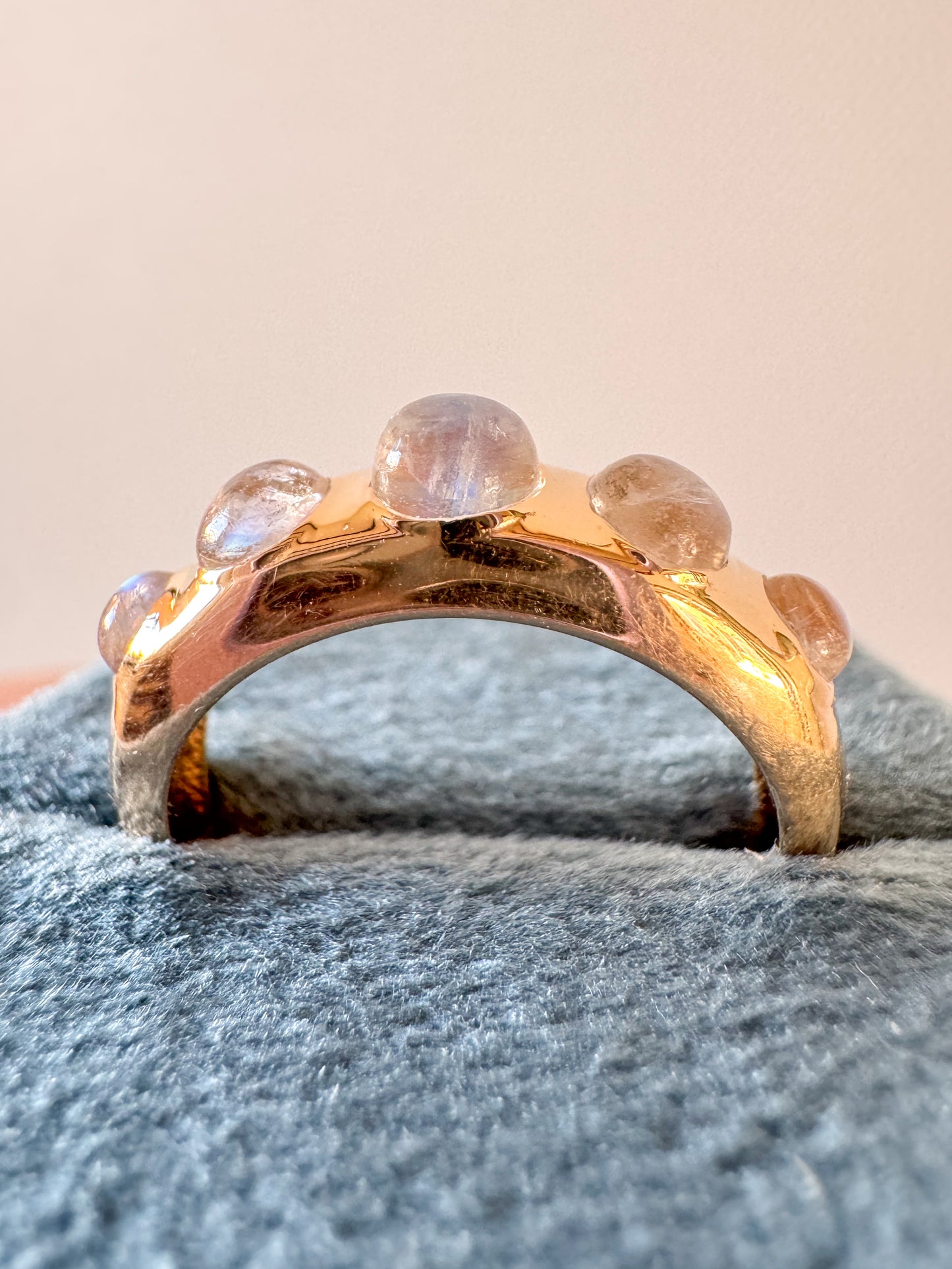 14K Domed Ring with Moonstones