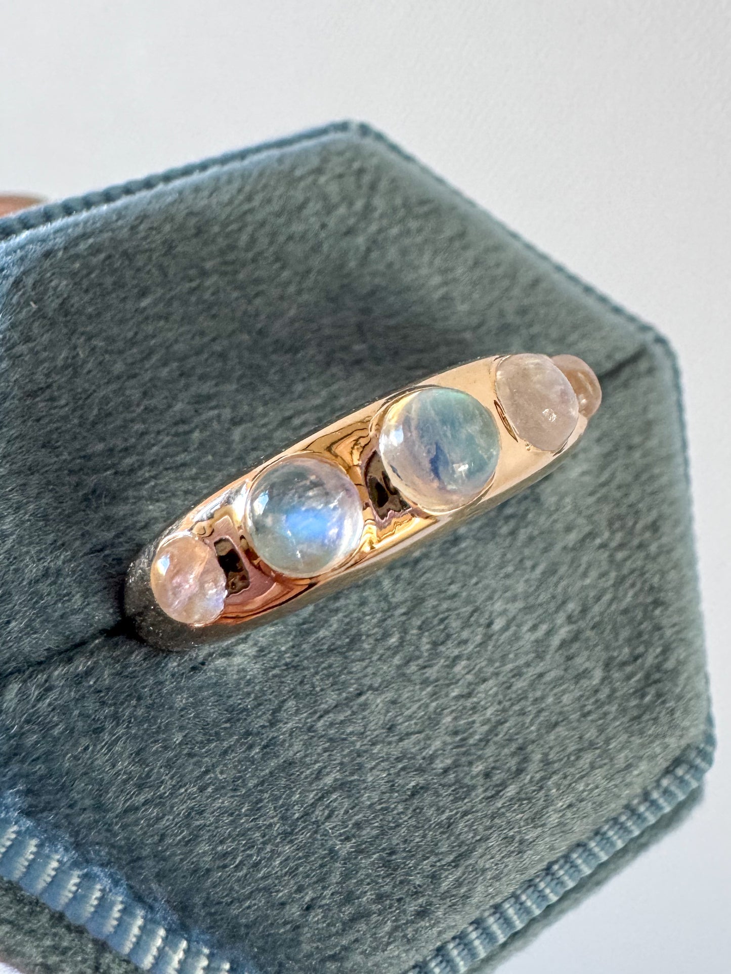 14K Domed Ring with Moonstones
