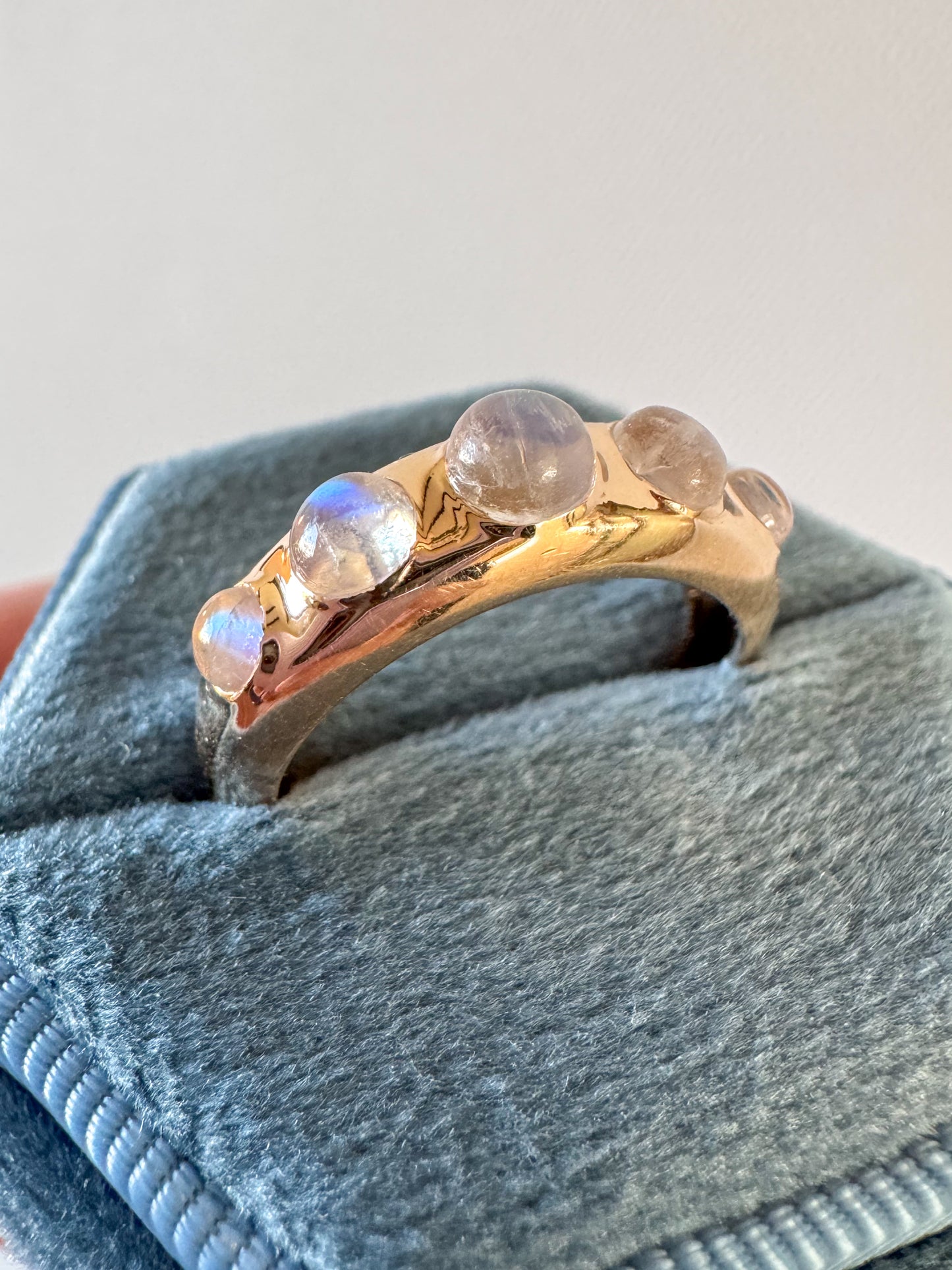 14K Domed Ring with Moonstones