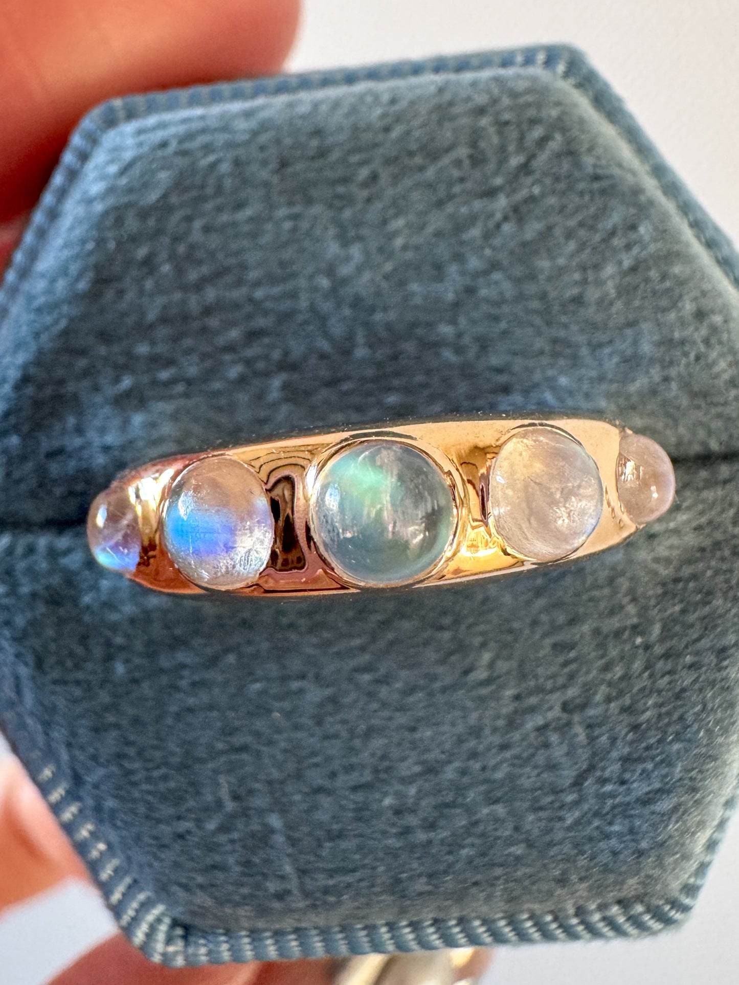 14K Domed Ring with Moonstones