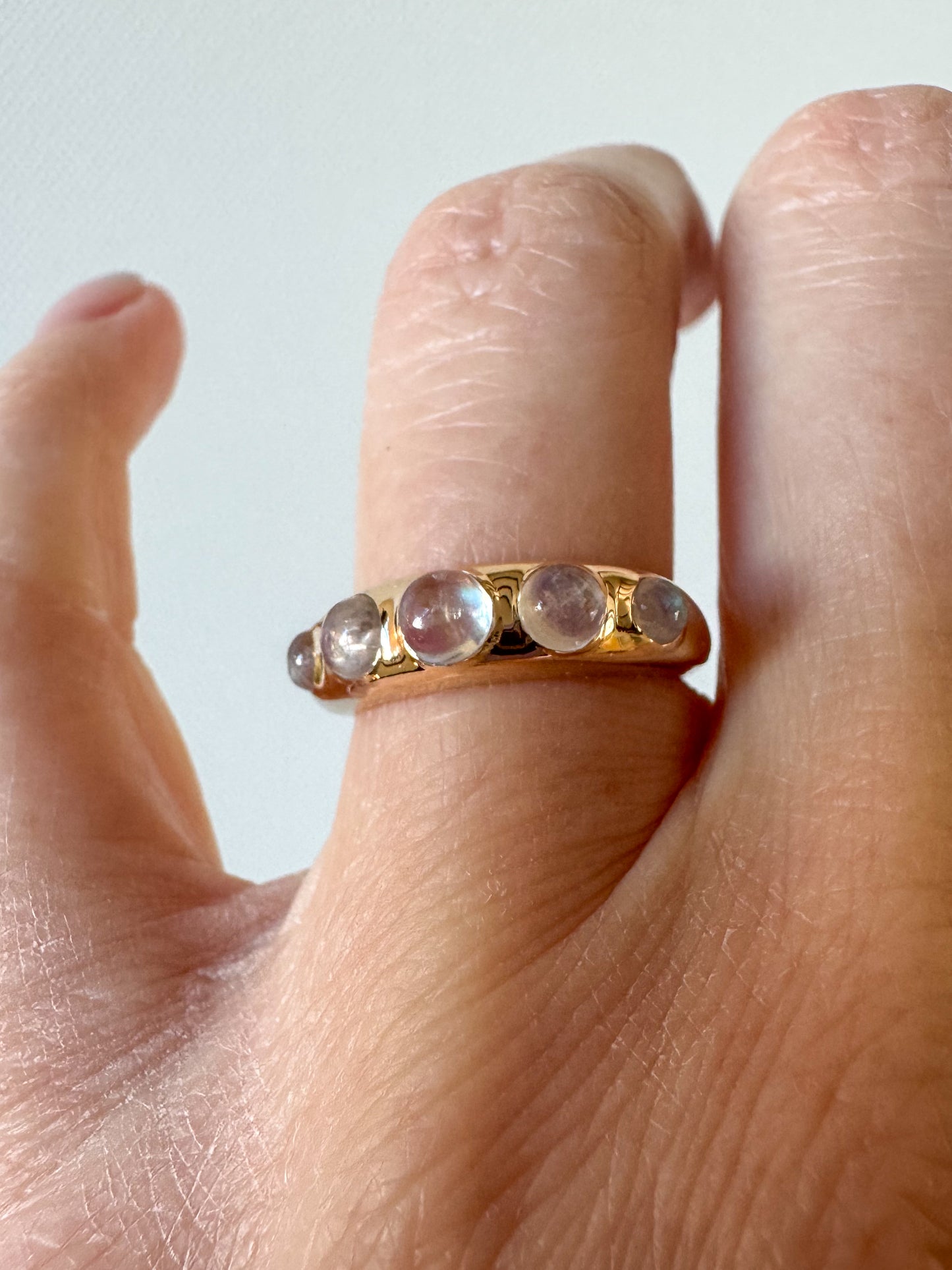 14K Domed Ring with Moonstones