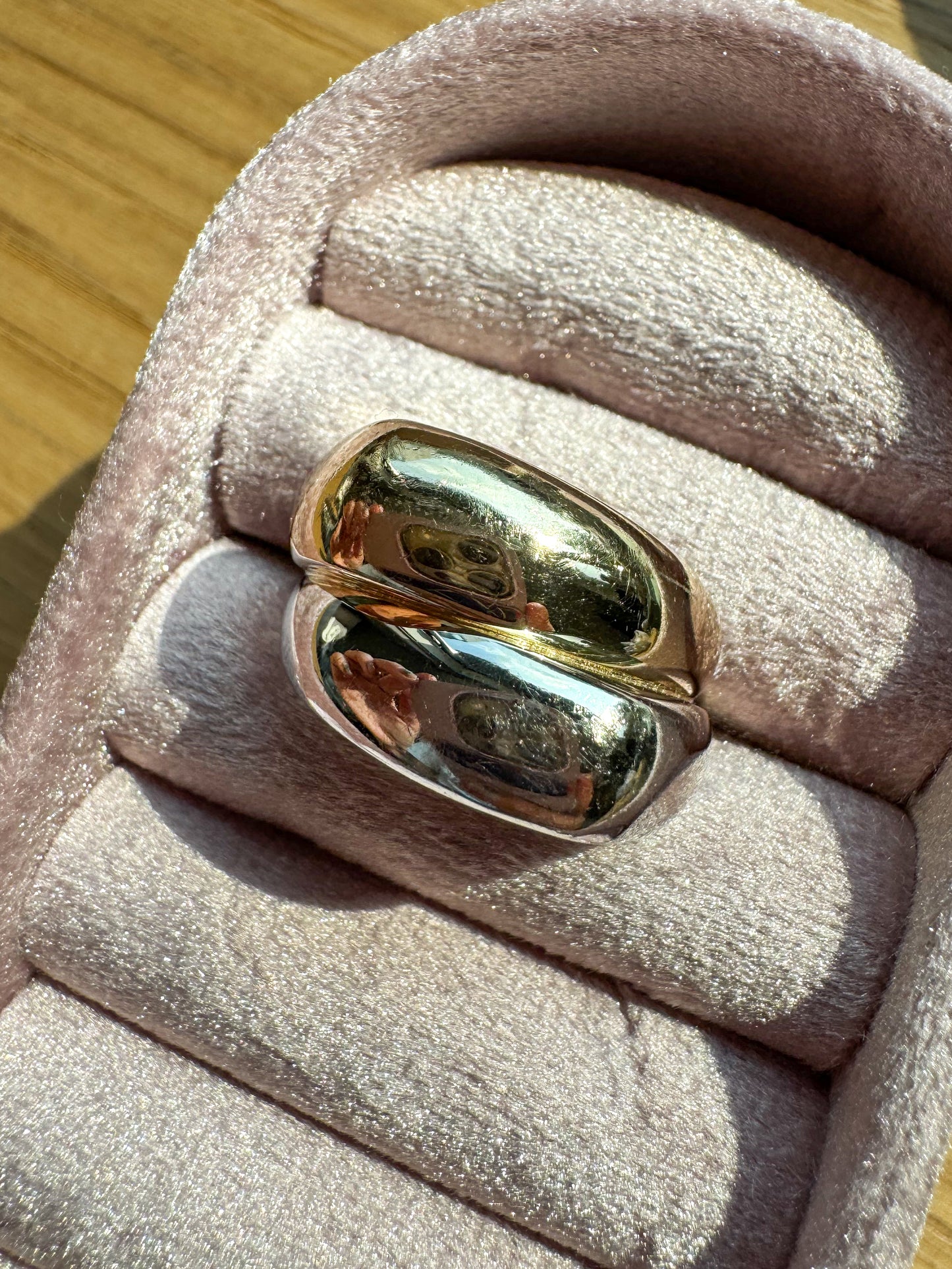 14K Two-Tone Structural Statement Ring