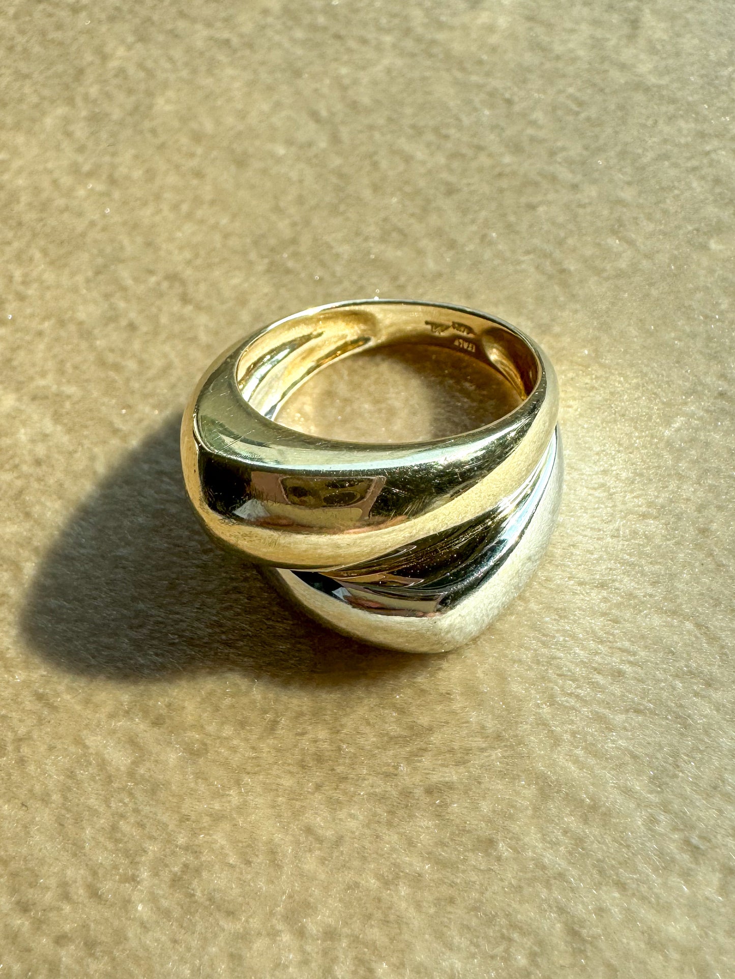 14K Two-Tone Structural Statement Ring