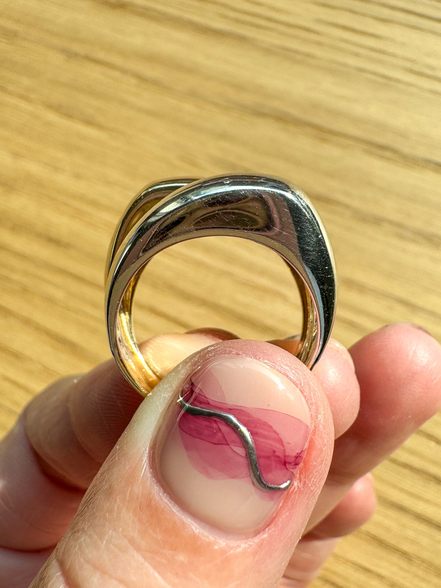 14K Two-Tone Structural Statement Ring