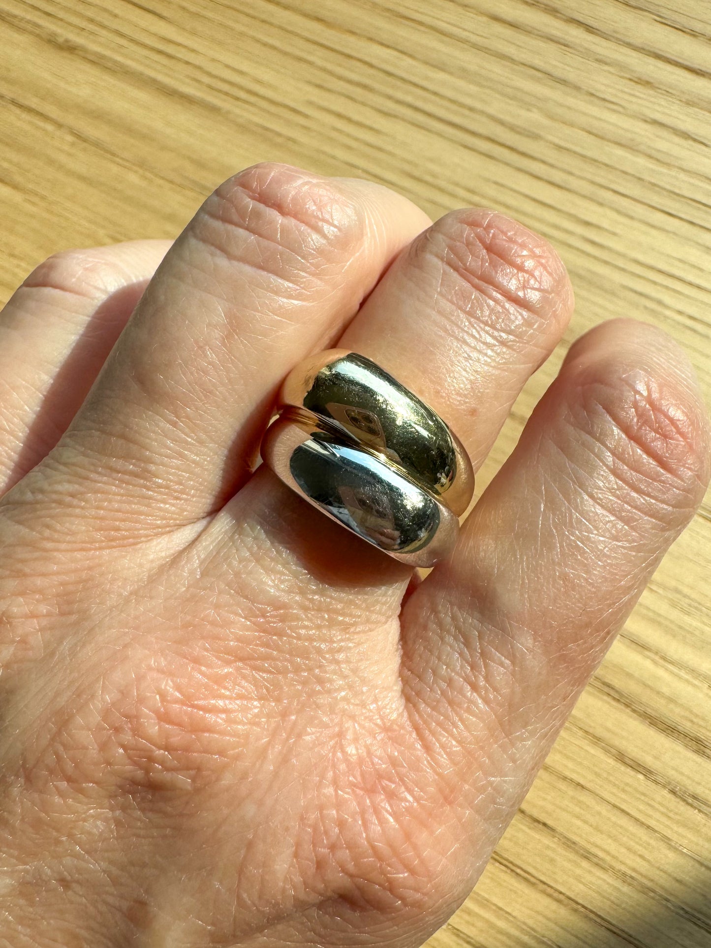 14K Two-Tone Structural Statement Ring