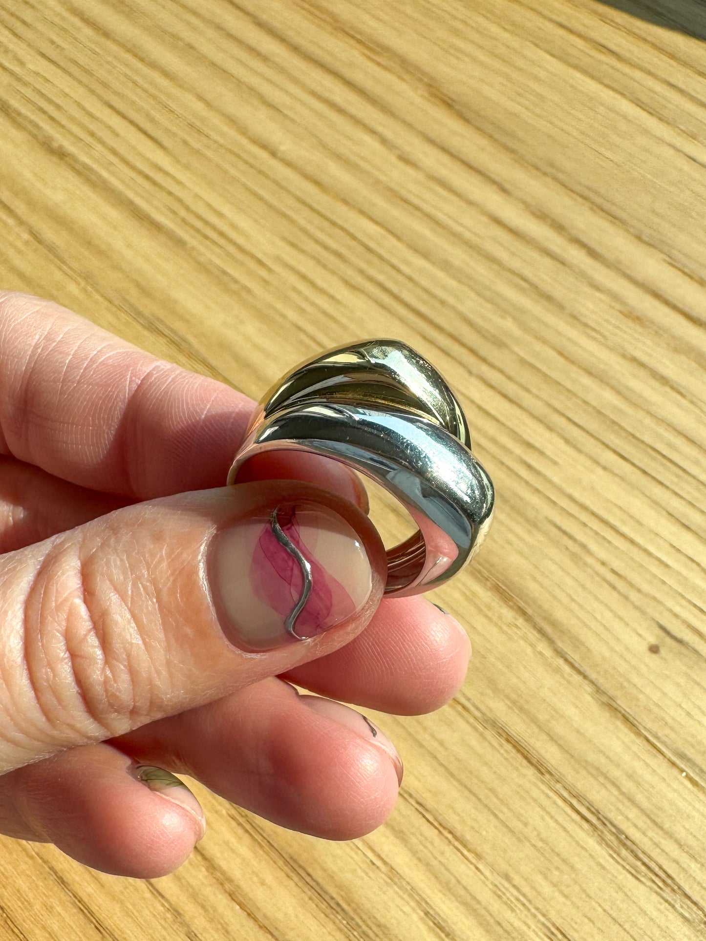 14K Two-Tone Structural Statement Ring