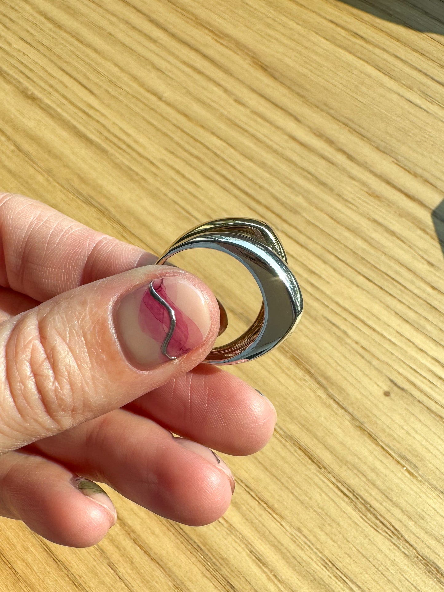 14K Two-Tone Structural Statement Ring