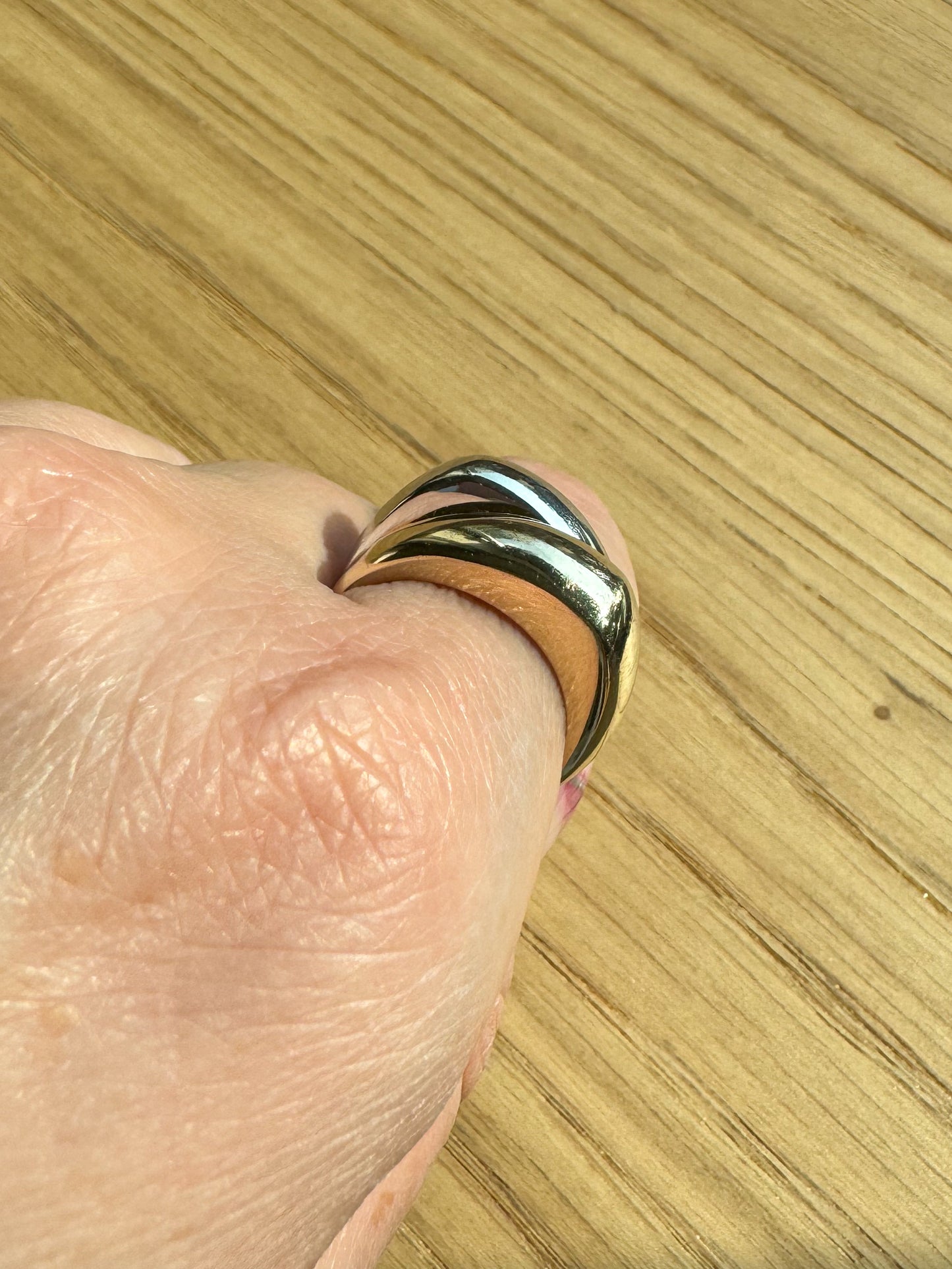 14K Two-Tone Structural Statement Ring