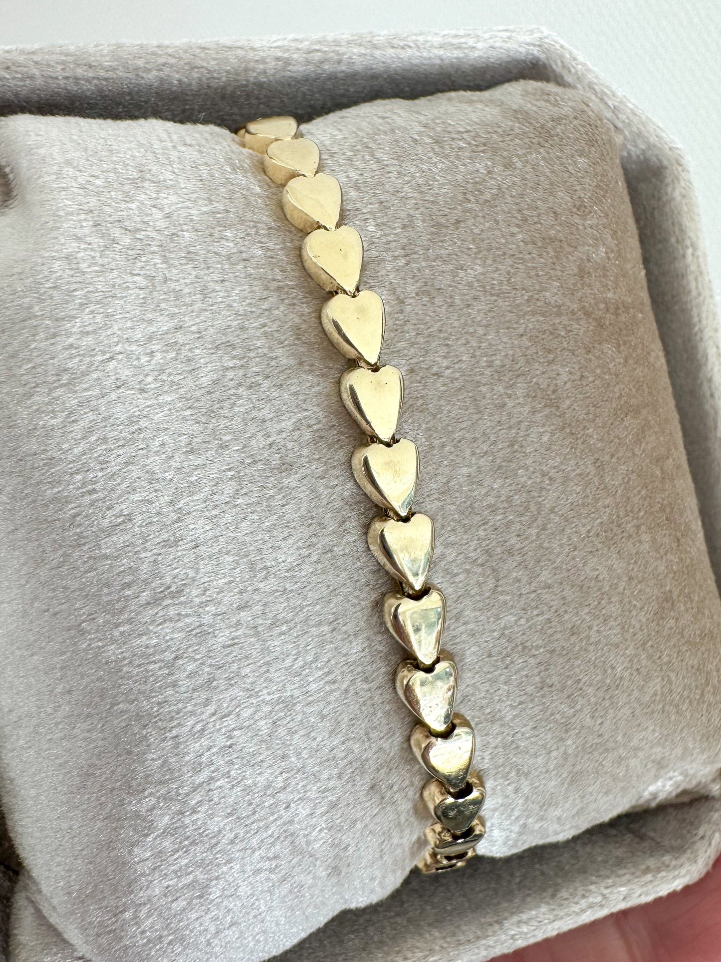 Vintage 14K Heart Link Bracelet