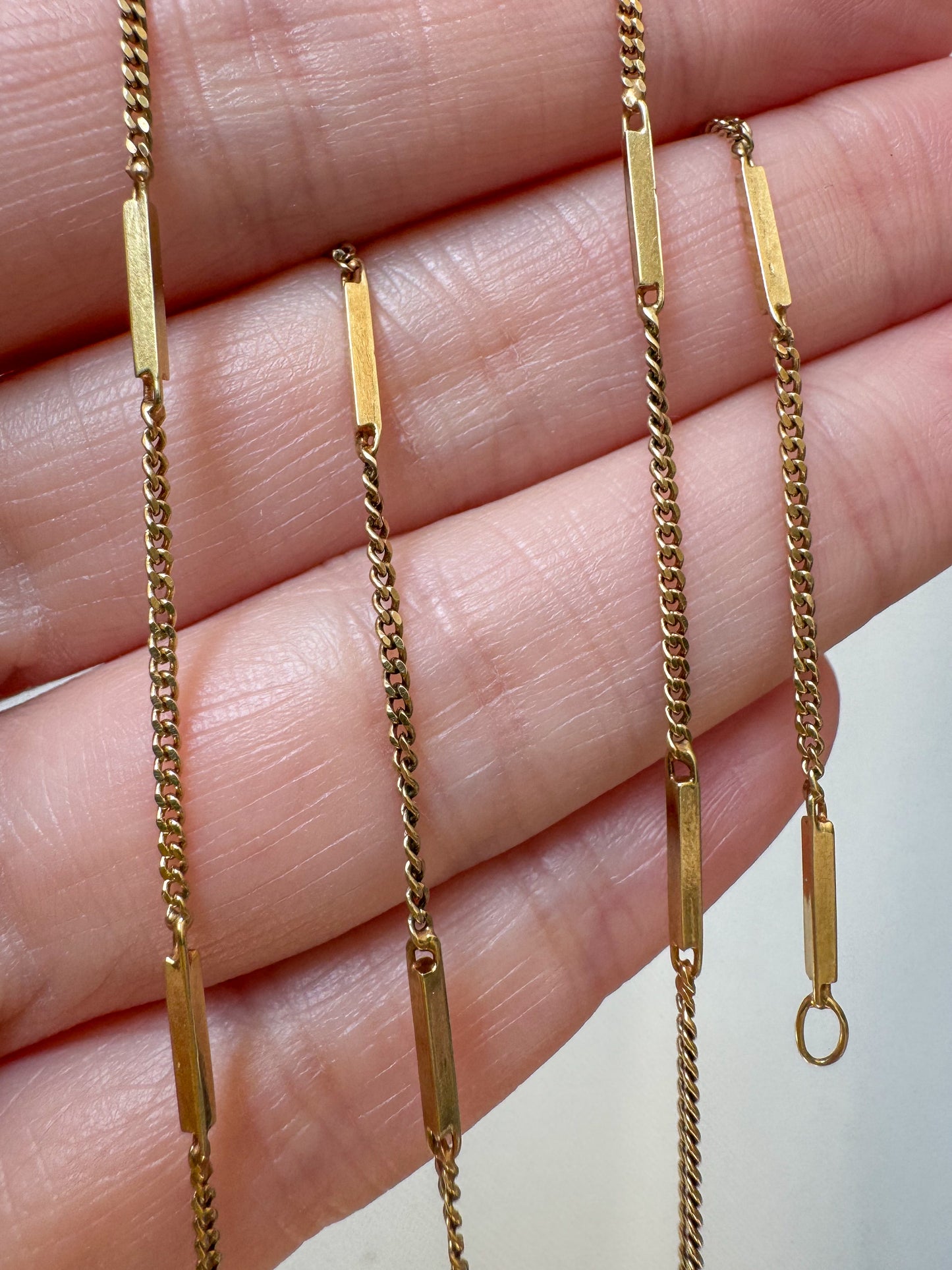 Vintage 14K Gold UnoAErre Bar Link Station Chain