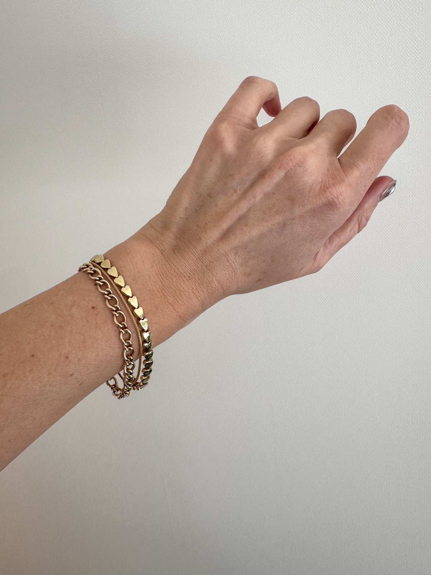 Vintage 14K Heart Link Bracelet