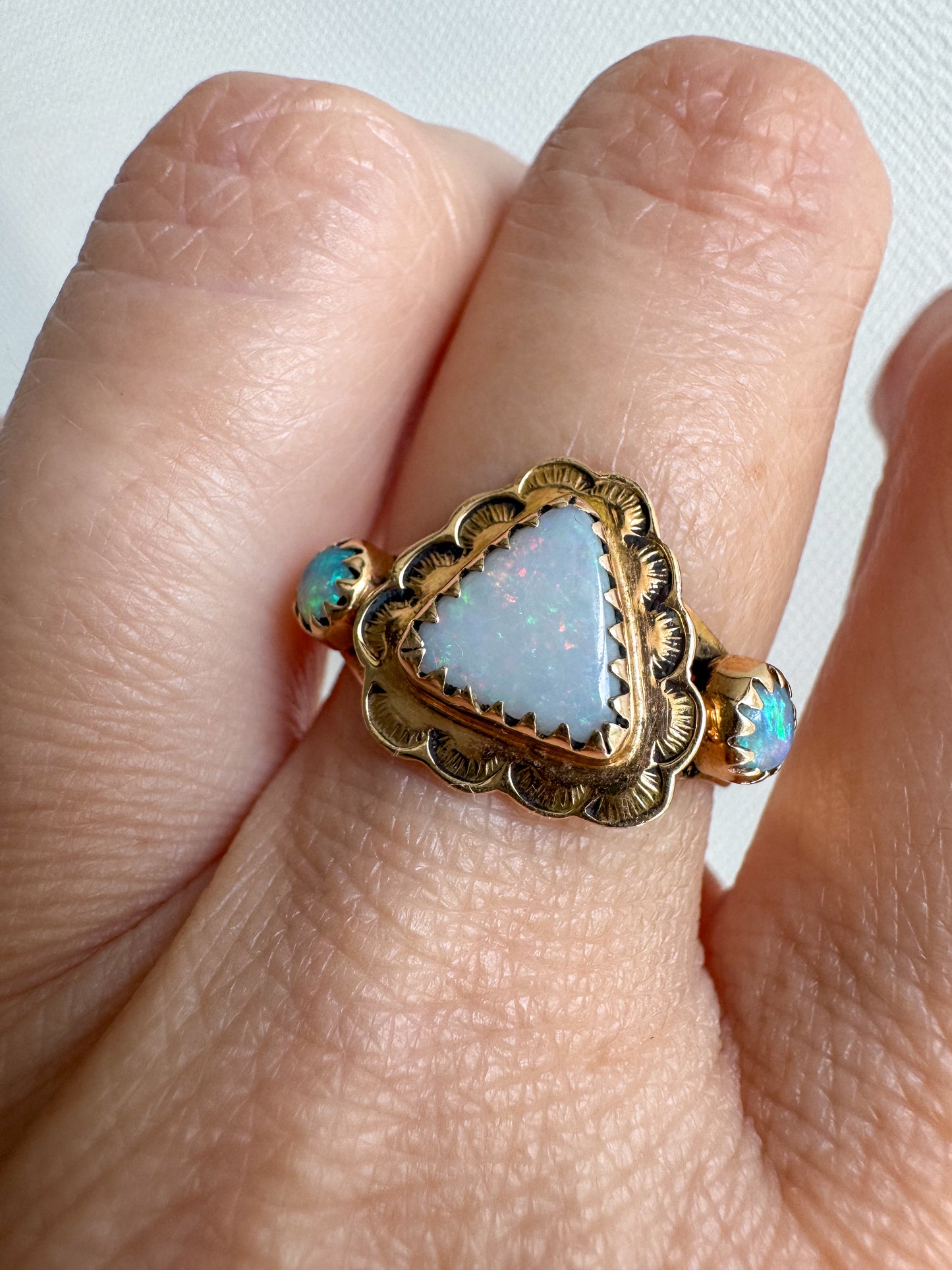 Handcrafted 14K Gold and Opal Ring