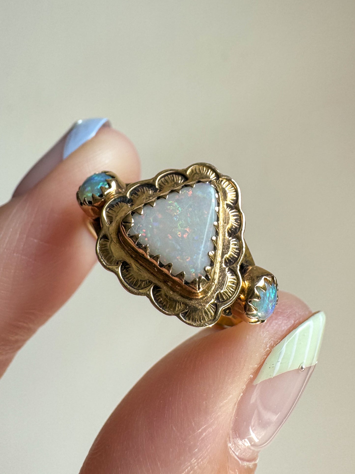 Handcrafted 14K Gold and Opal Ring