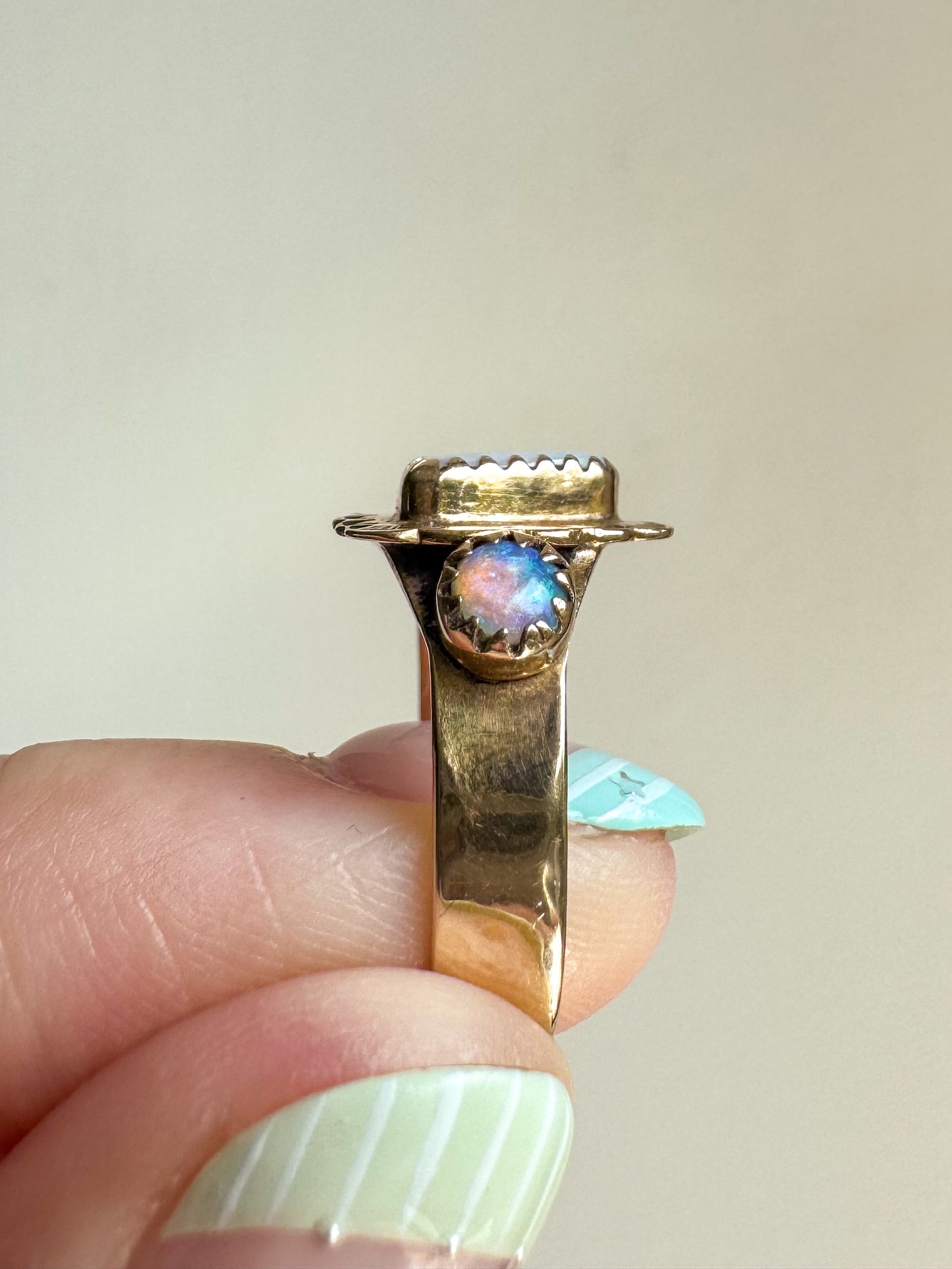 Handcrafted 14K Gold and Opal Ring