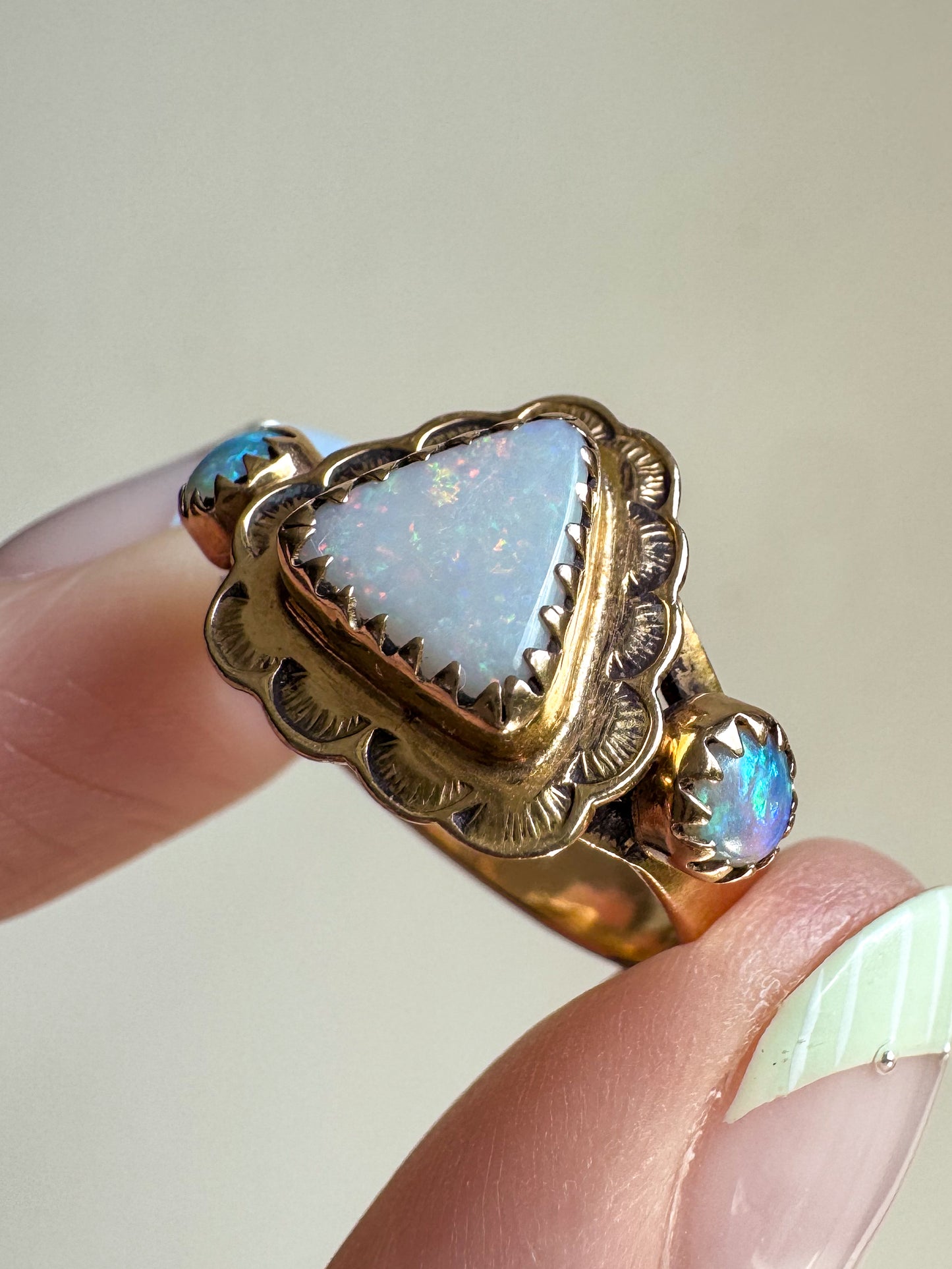 Handcrafted 14K Gold and Opal Ring