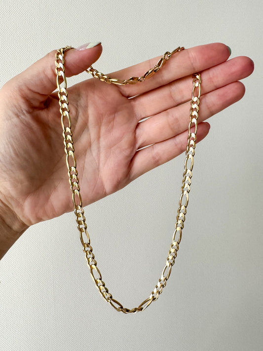 Vintage 14K Gold Figaro Necklace