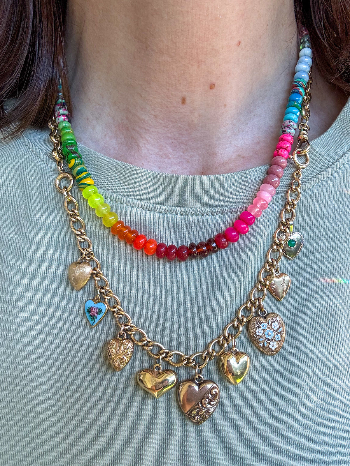 Solid Gold "Bless Your Heart" Charm Bracelet