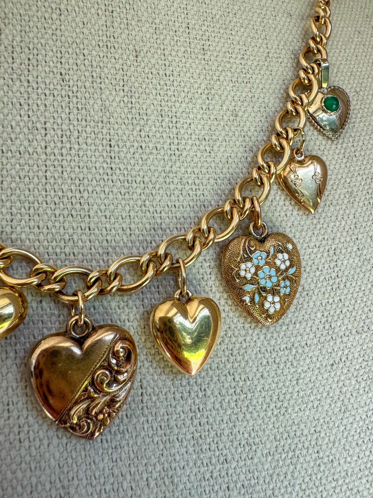 Solid Gold "Bless Your Heart" Charm Bracelet