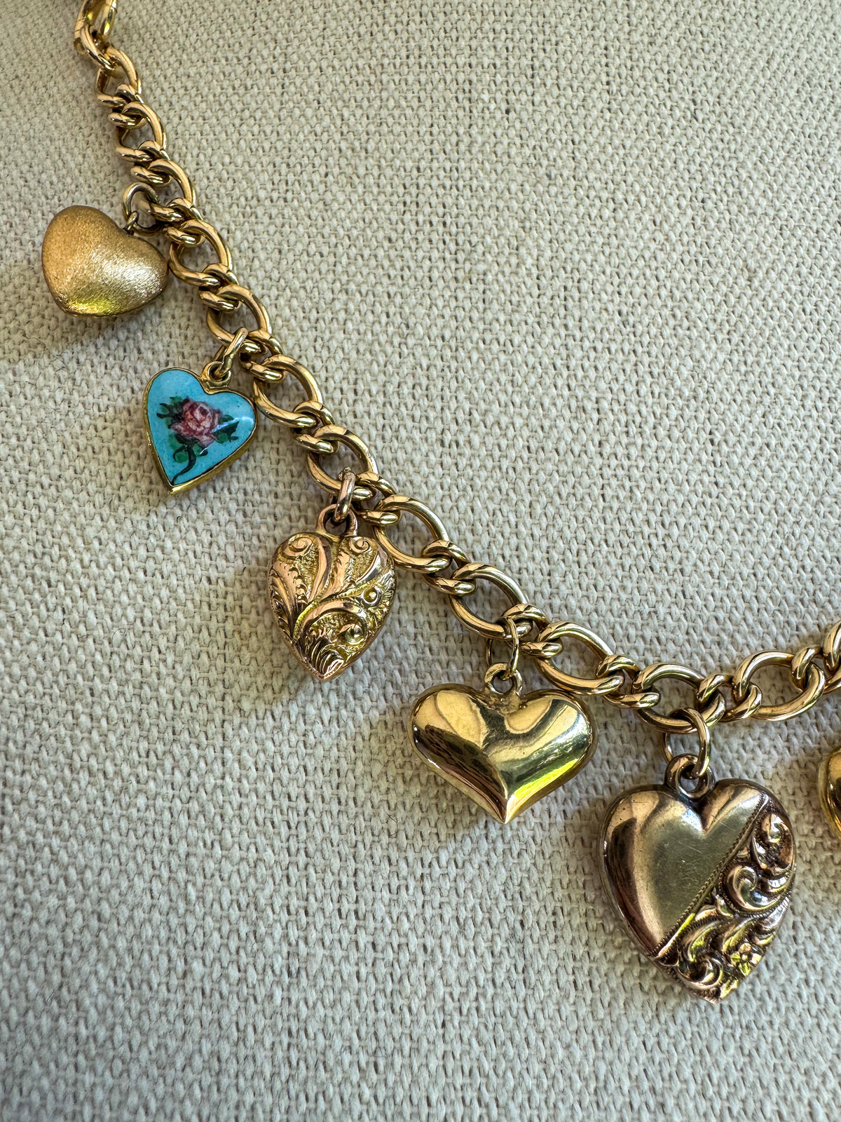 Solid Gold "Bless Your Heart" Charm Bracelet