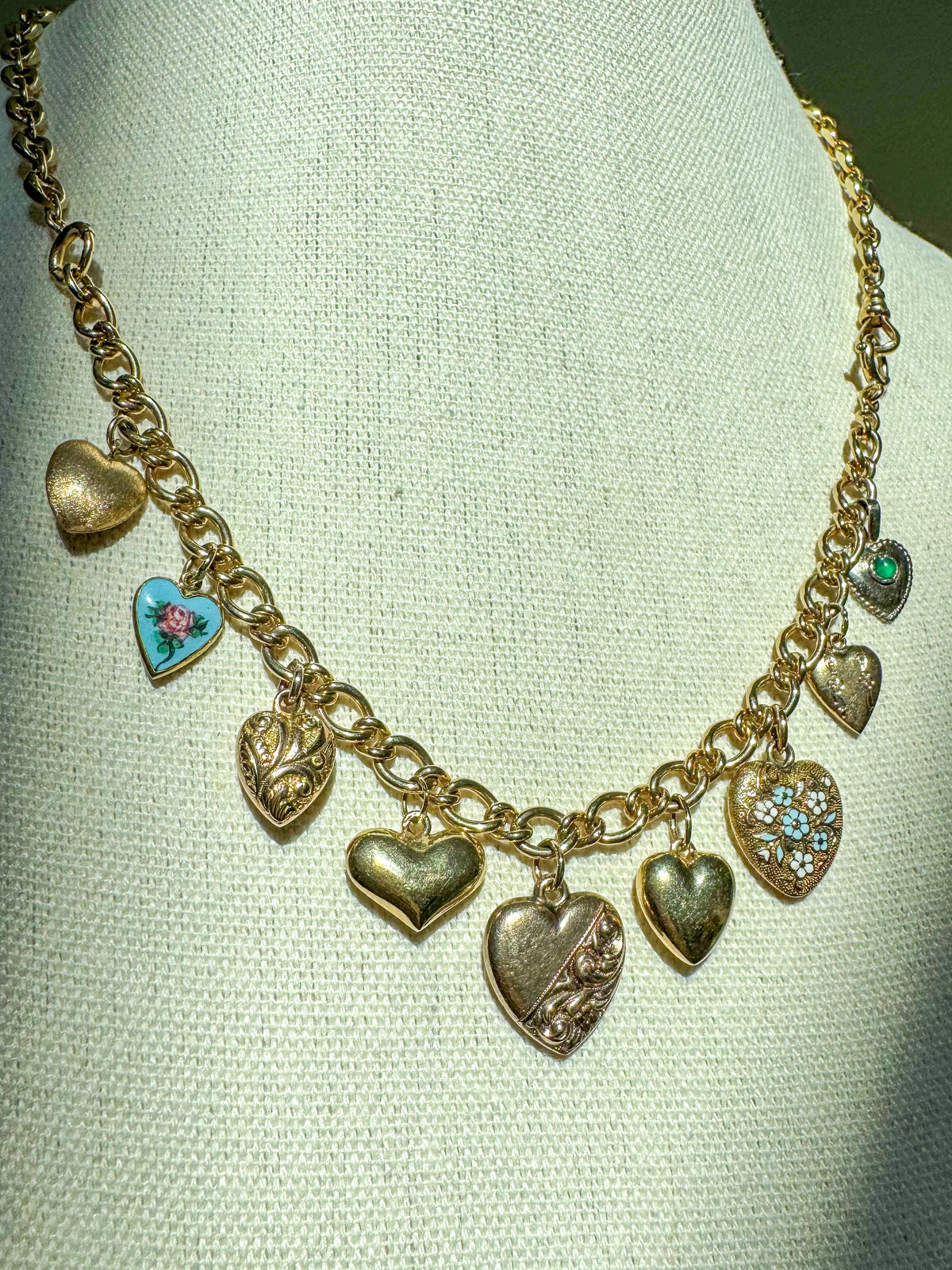 Solid Gold "Bless Your Heart" Charm Bracelet