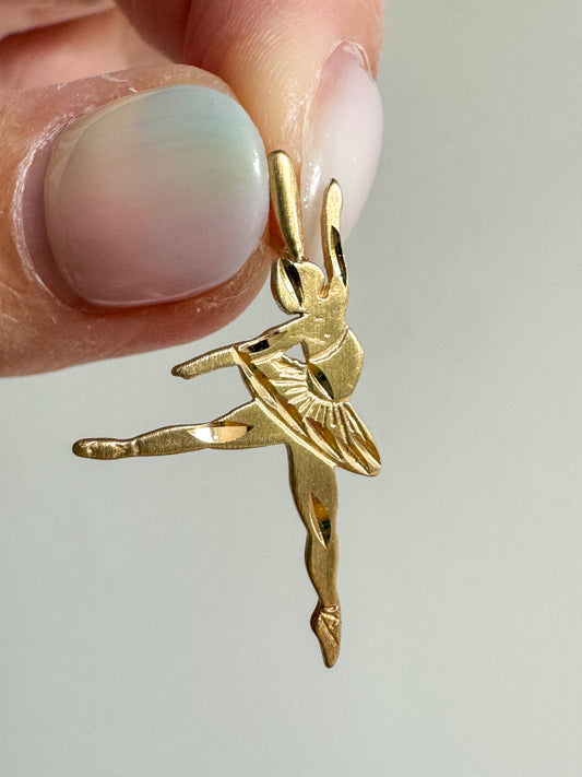 Vintage 14K Gold Ballerina Charm