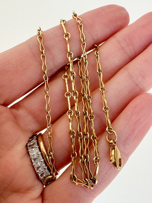 Vintage 14K Fancy Link Chain Necklace