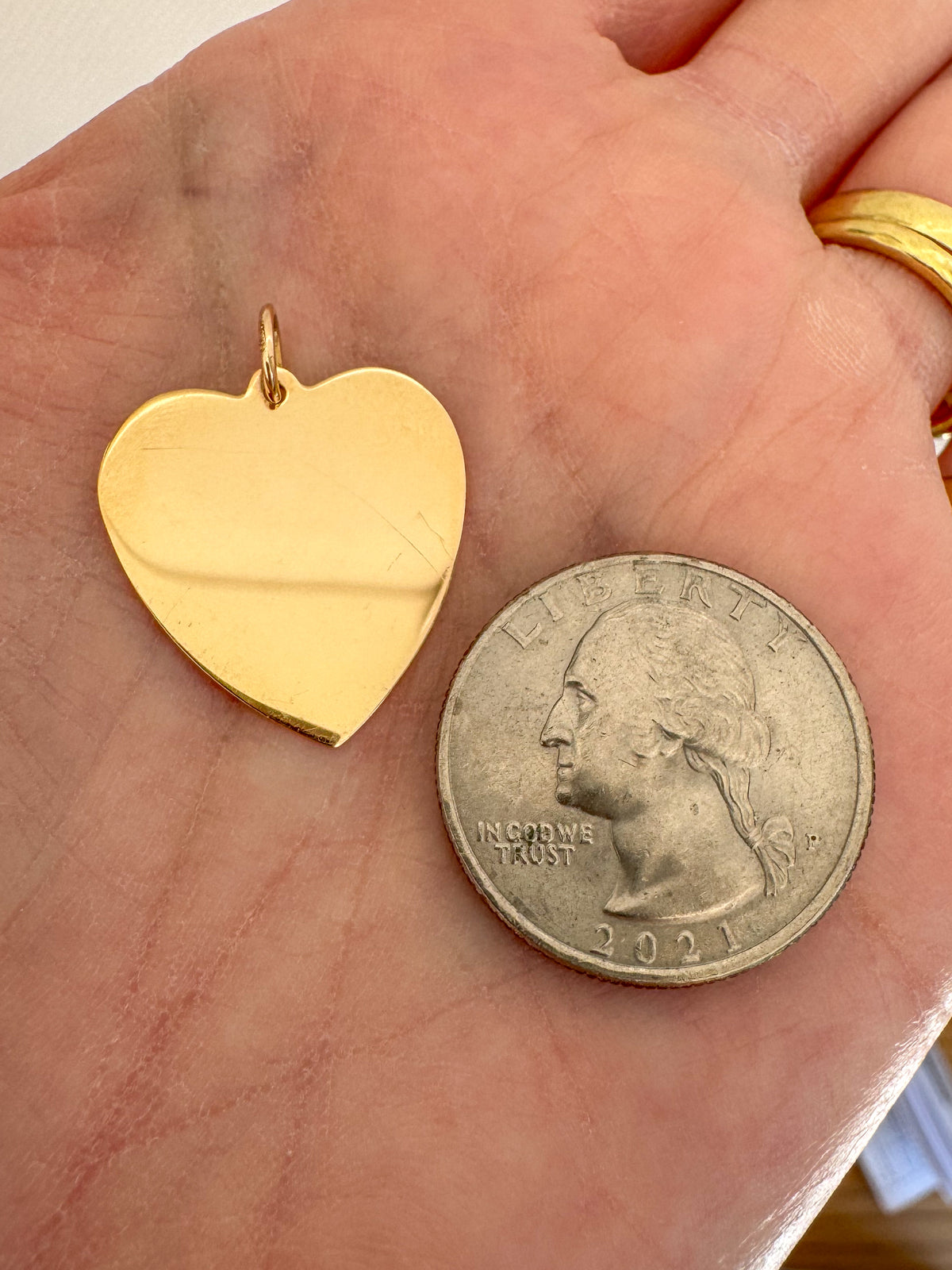 Vintage 14K Gold Heart Tag Pendant