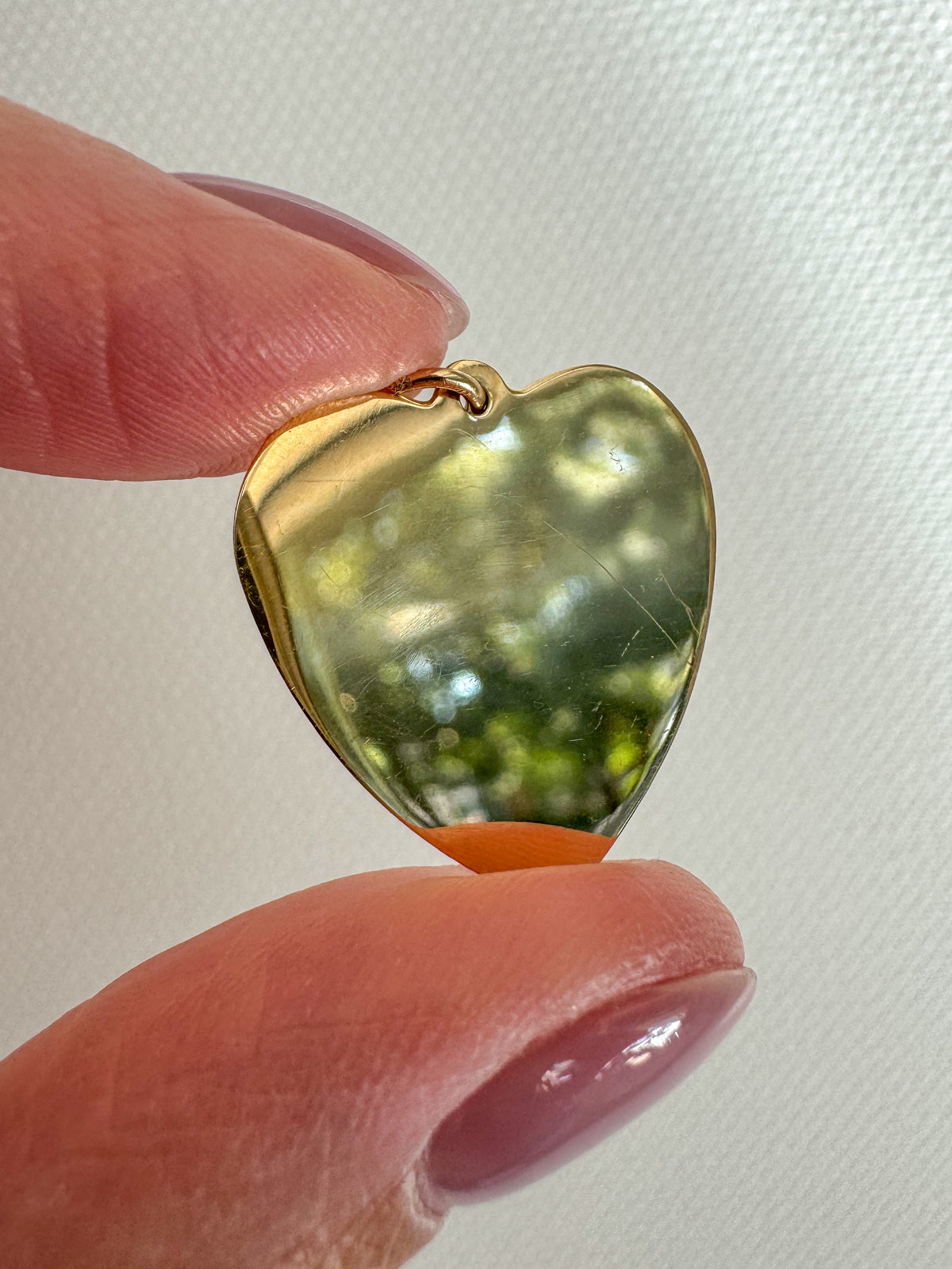Vintage 14K Gold Heart Tag Pendant