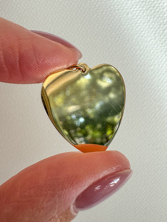 Vintage 14K Gold Heart Tag Pendant