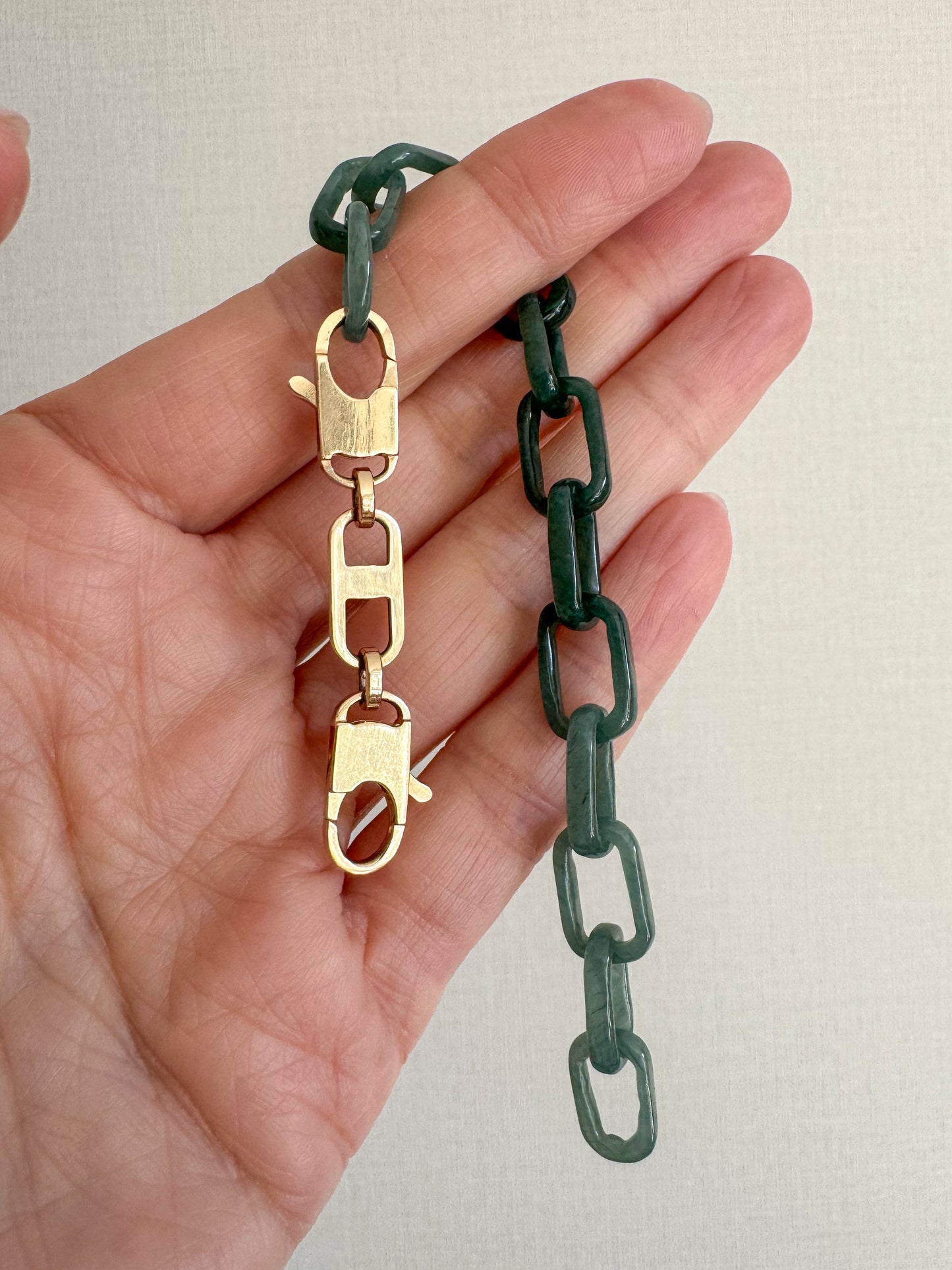 Jade and 14K Link Bracelet