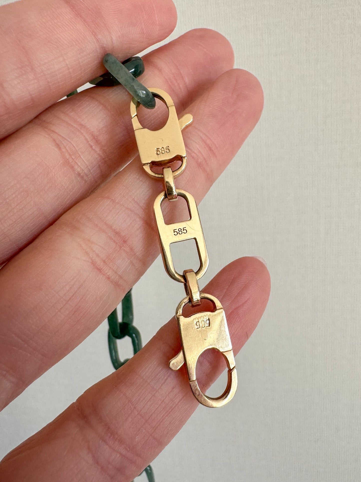 Jade and 14K Link Bracelet
