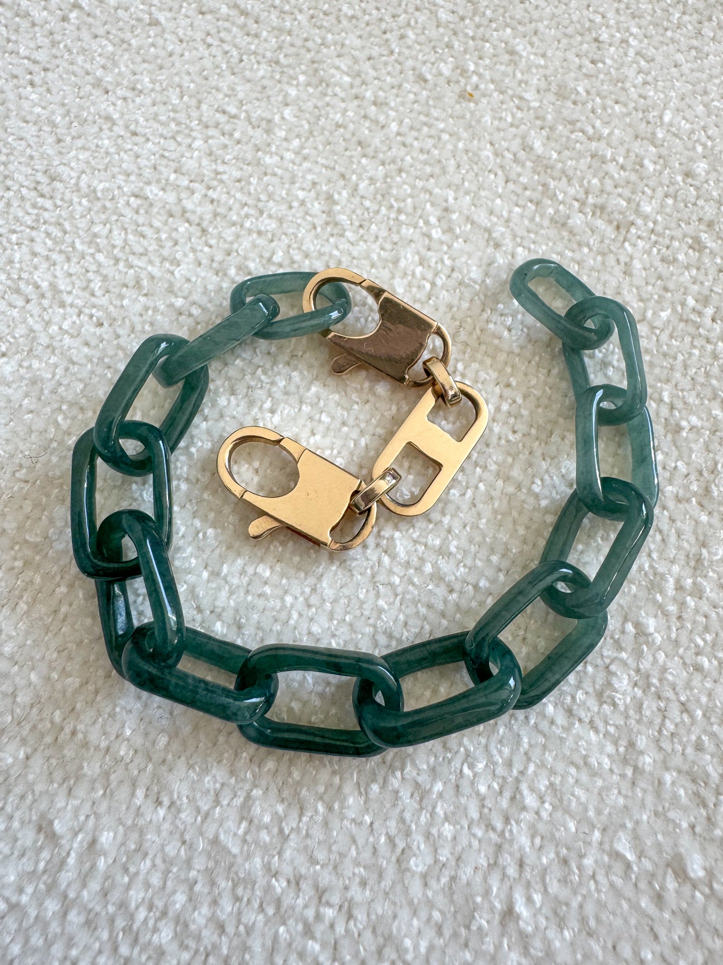 Jade and 14K Link Bracelet