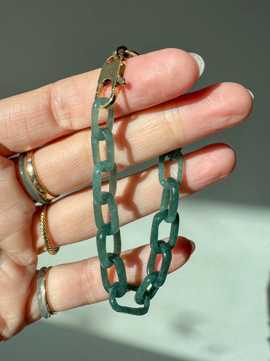 Jade and 14K Link Bracelet
